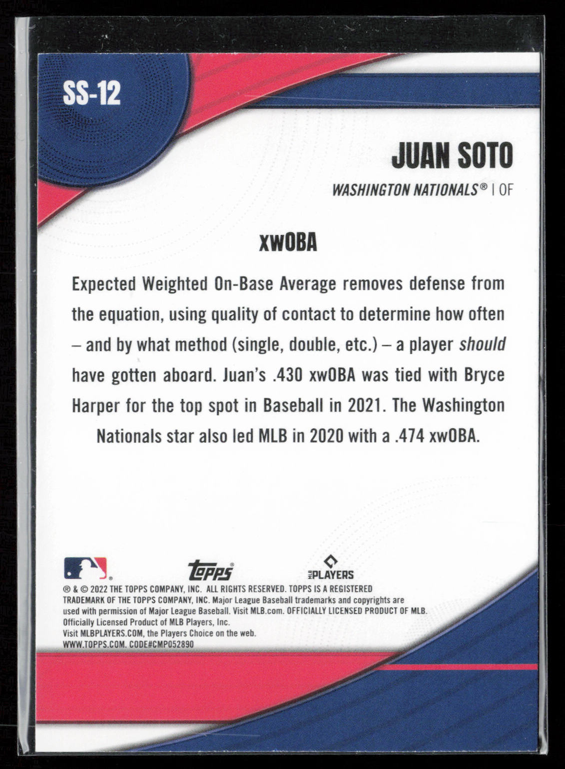 2022 Topps #SS-12 Juan Soto Significant Statistics Blue