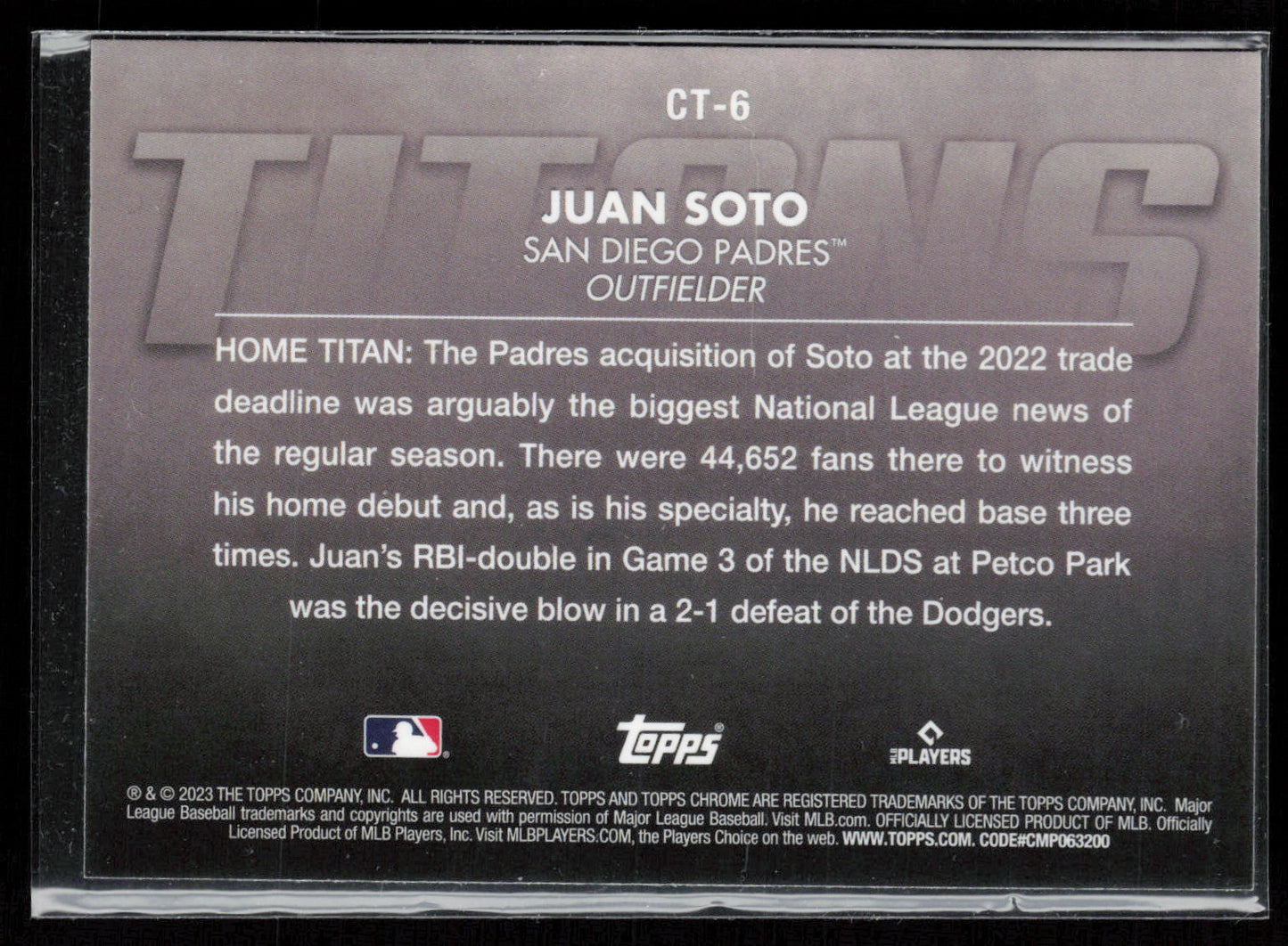 2023 Topps Chrome #CT-6 Juan Soto Titans