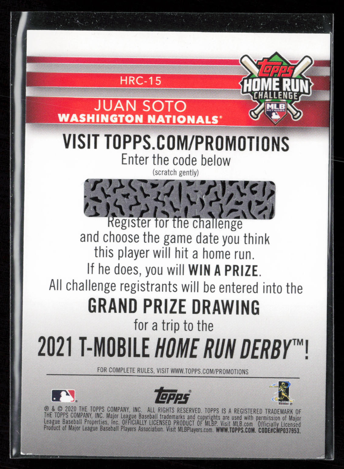 2020 Topps #HRC-15 Juan Soto Home Run Challenge (Series One)