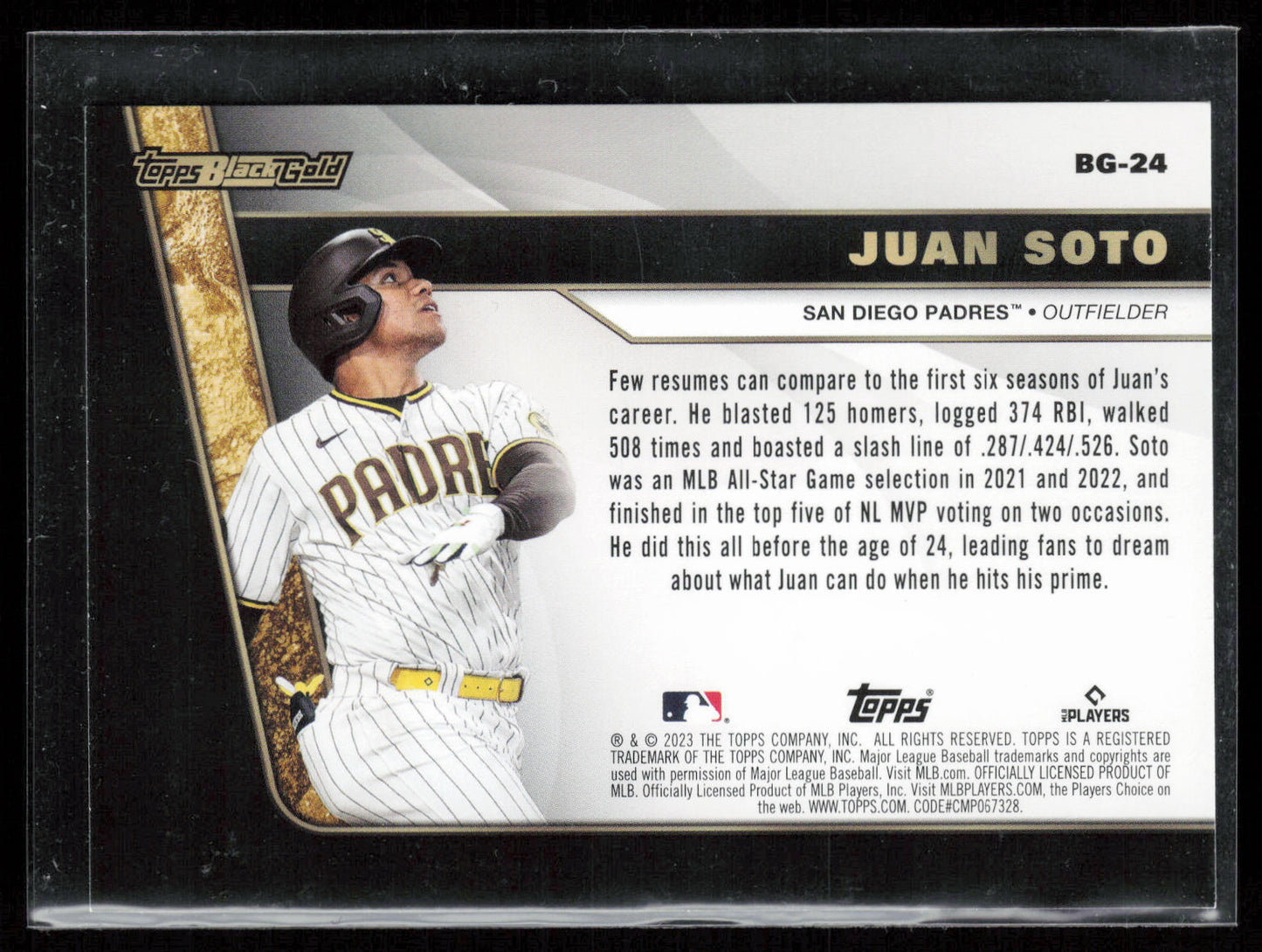 2023 Topps Update #BG-24 Juan Soto Topps Black Gold