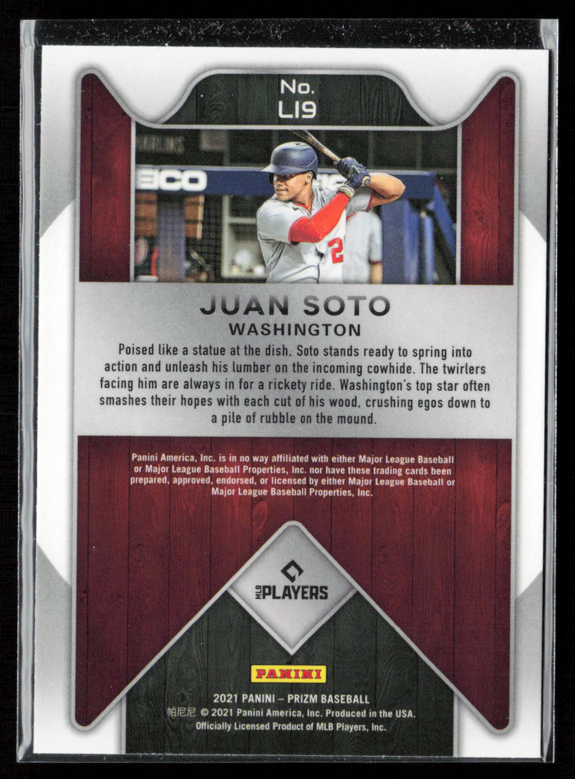 2021 Panini Prizm #LI9 Juan Soto Lumber Inc.