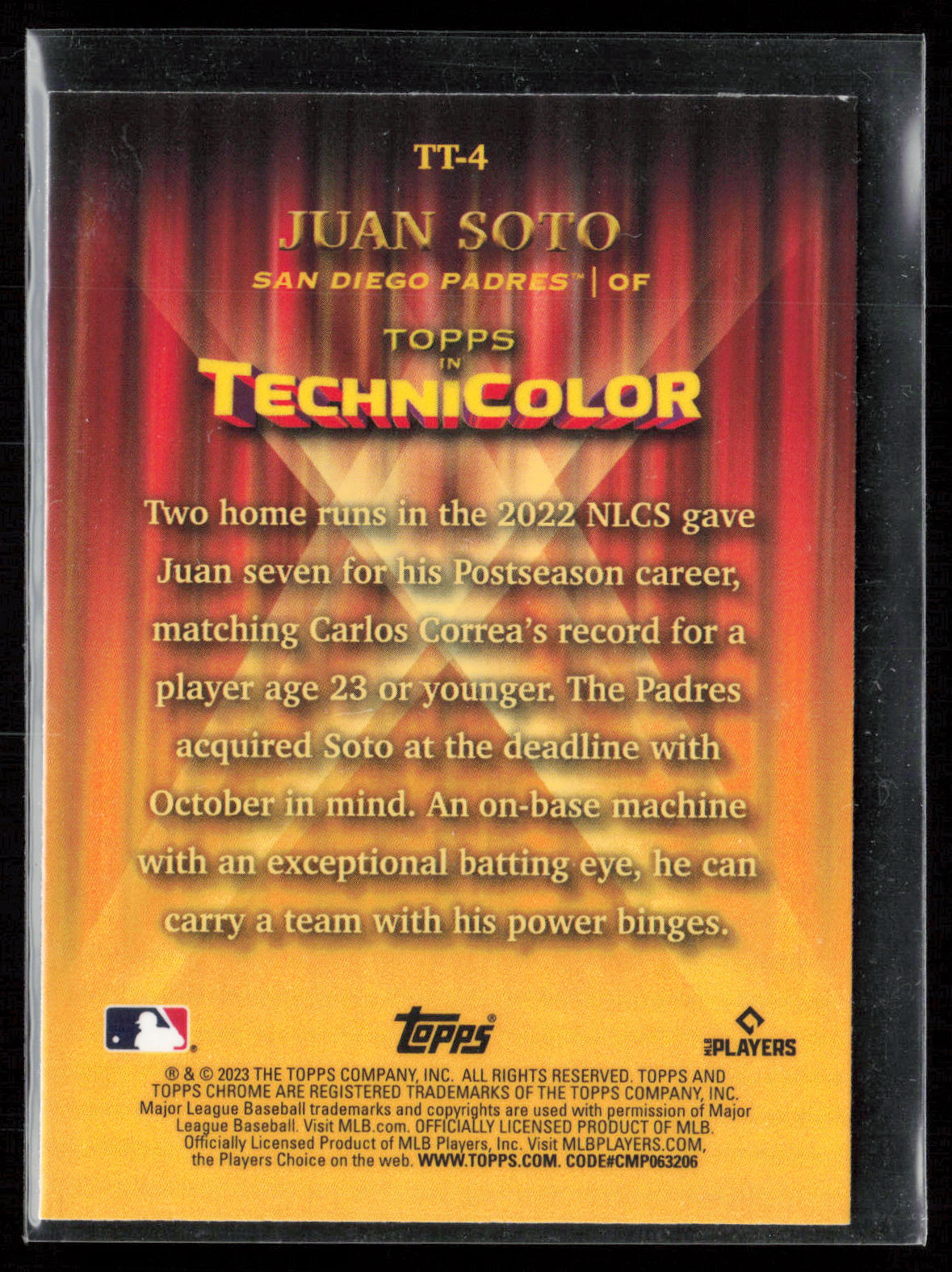 2023 Topps Chrome #TT-4 Juan Soto Topps in Technicolor