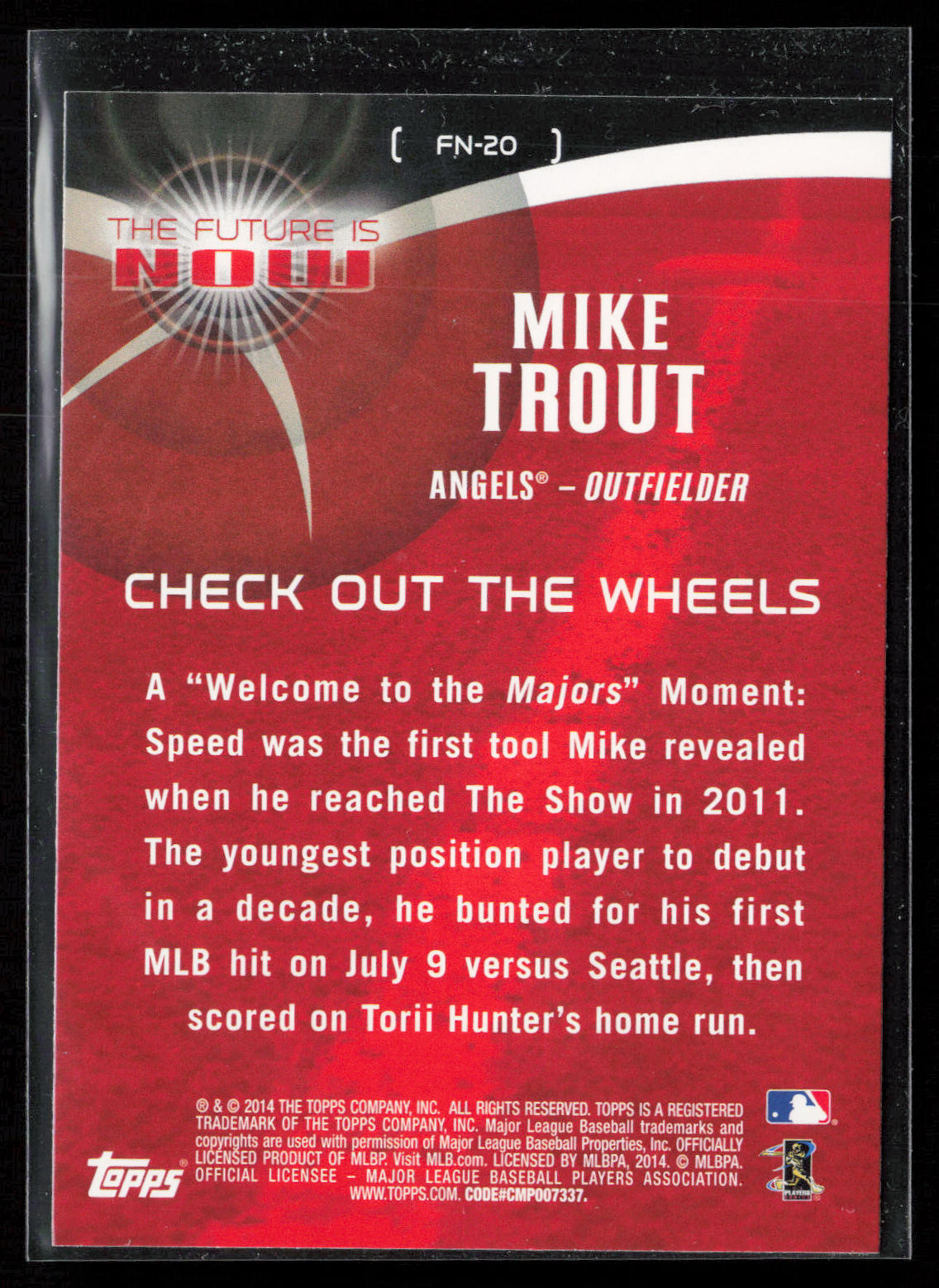 2014 Topps #FN-20 Mike Trout The Future is Now