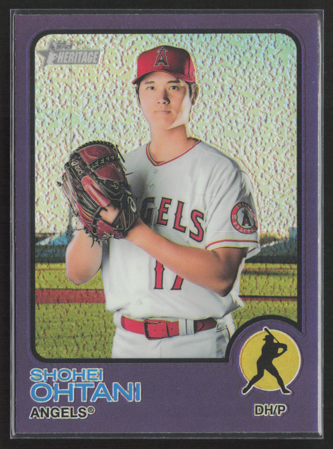 2022 Topps Heritage #150 Shohei Ohtani Chrome Purple Refractor