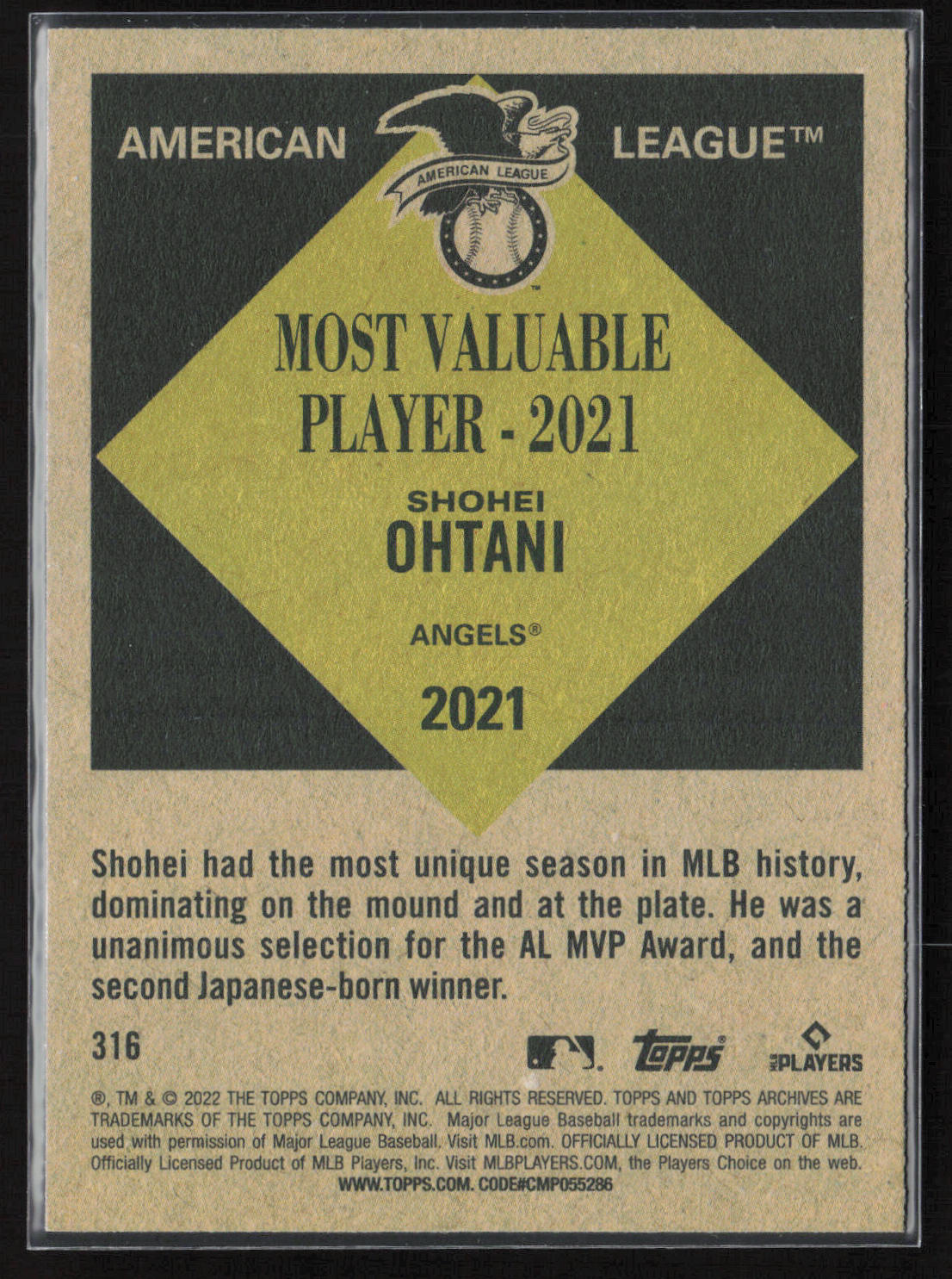 2022 Topps Archives #316 Shohei Ohtani