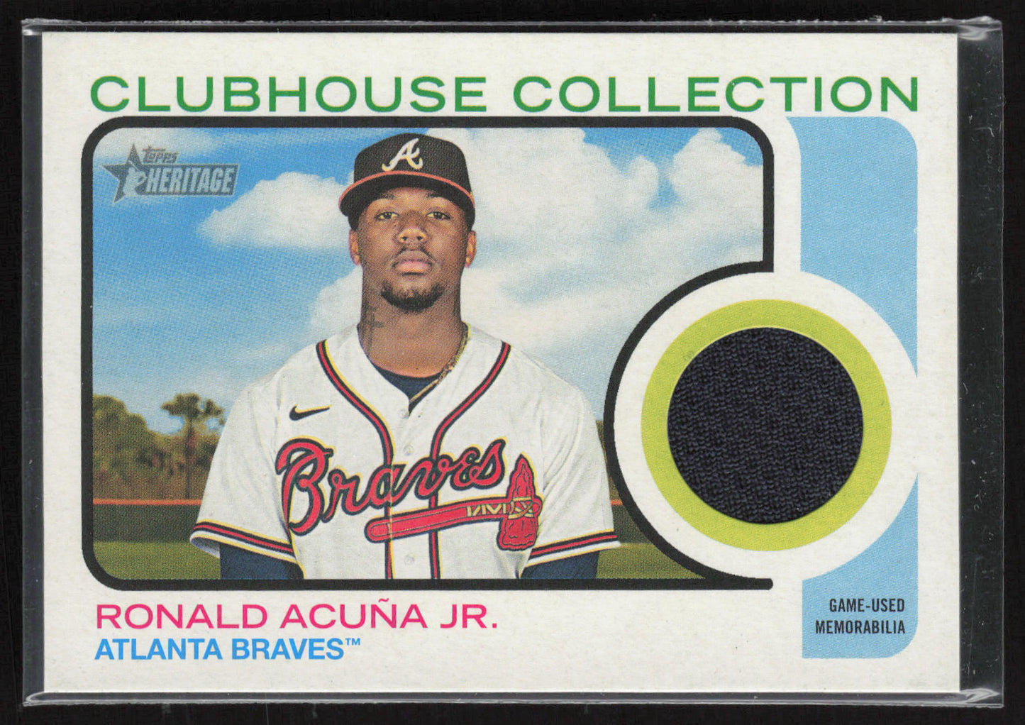 2022 Topps Heritage #CC-RAJ Ronald Acuña Jr. Clubhouse Collection Relics
