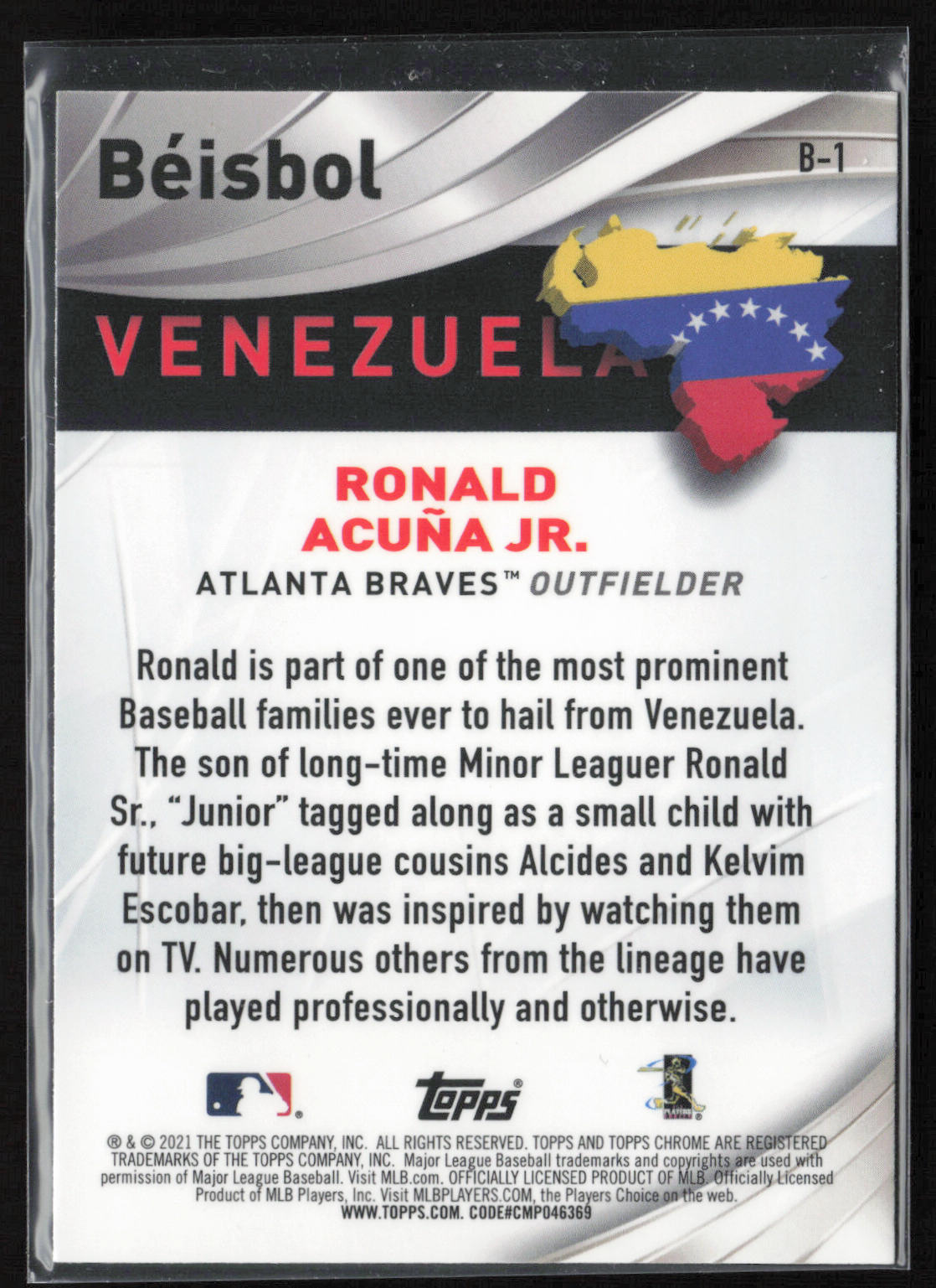 2021 Topps Chrome #B-1 Ronald Acuña Jr. Beisbol