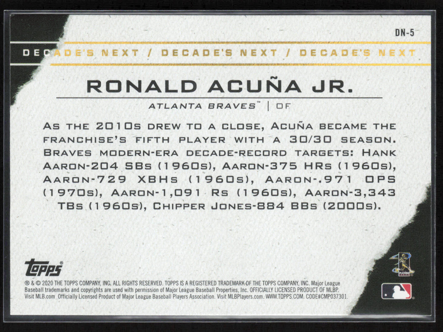 2020 Topps #DN-5 Ronald Acuña Jr. Decade's Next