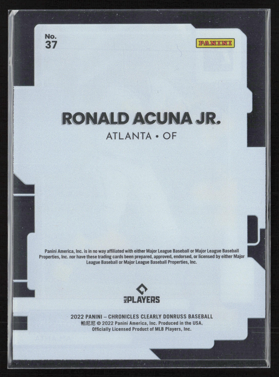 2022 Panini Chronicles #37 Ronald Acuna Jr. Clearly Donruss