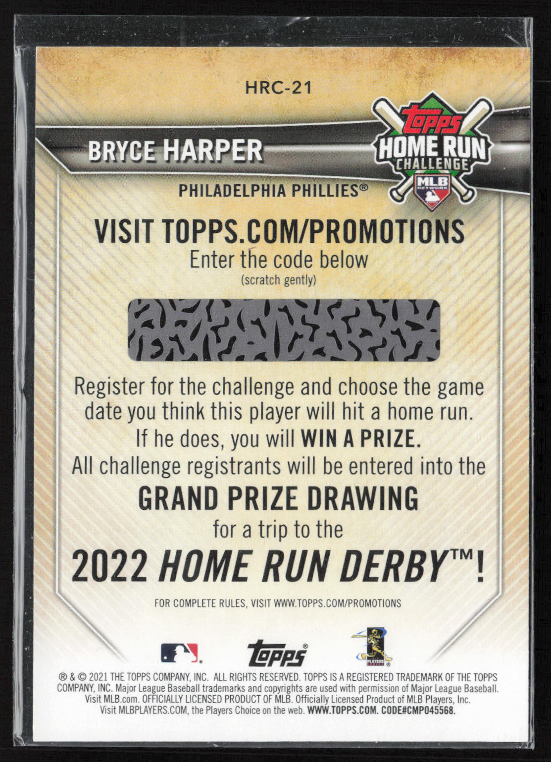 2021 Topps #HRC-21 Bryce Harper Home Run Challenge (Series Two)