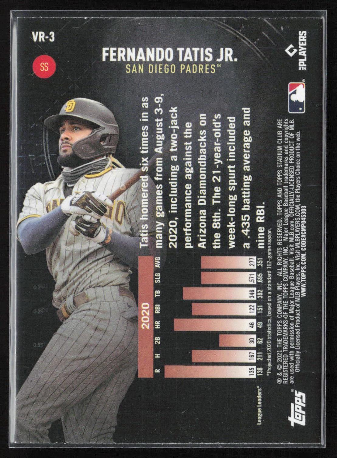 2021 Stadium Club #VR-3 Fernando Tatis Jr. Virtual Reality Red