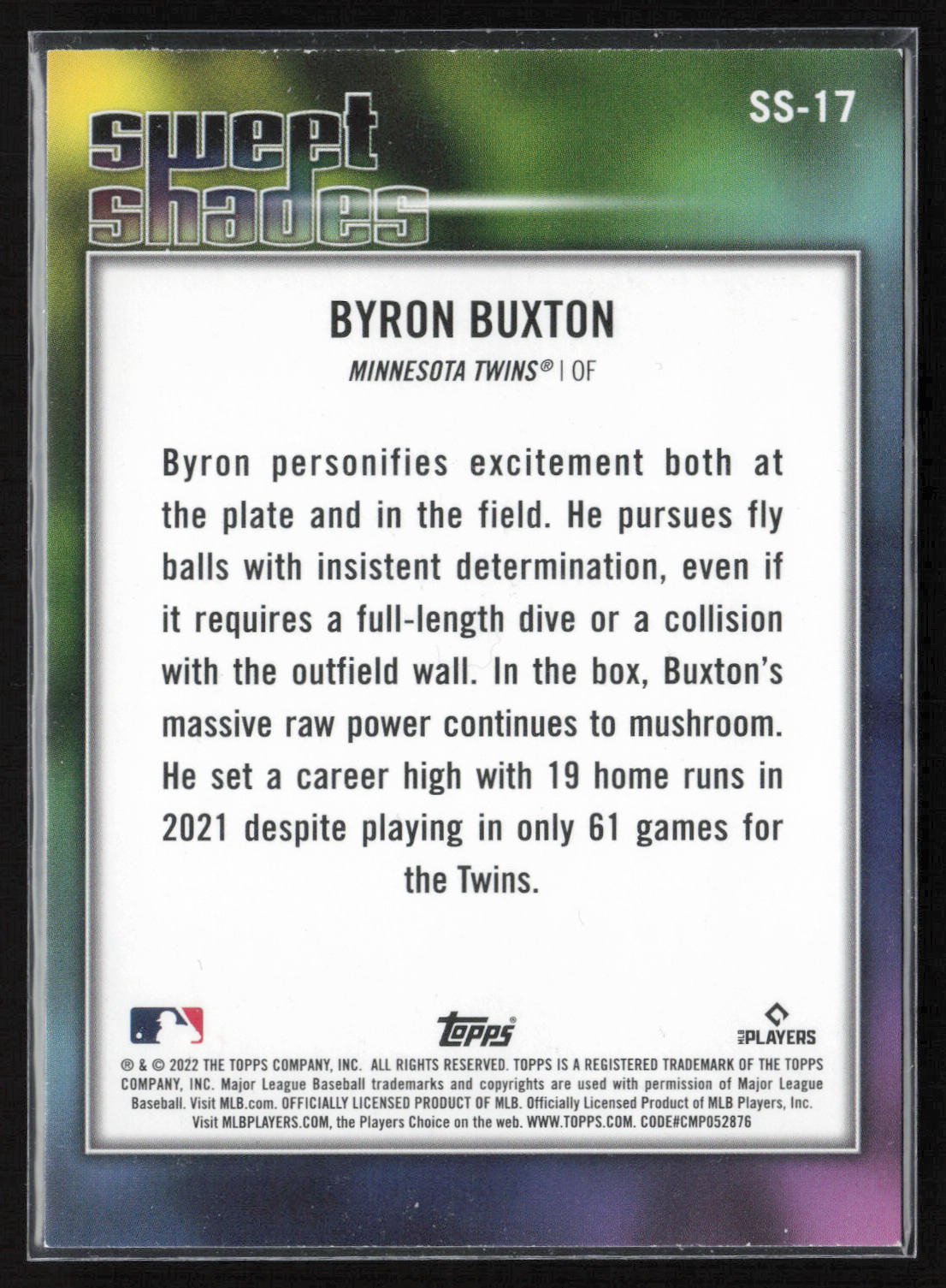 2022 Topps #SS-17 Byron Buxton Sweet Shades