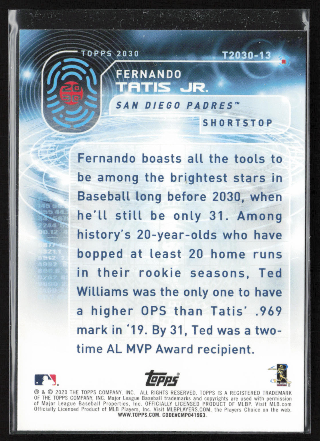2020 Topps #T2030-13 Fernando Tatis Jr. Topps 2030