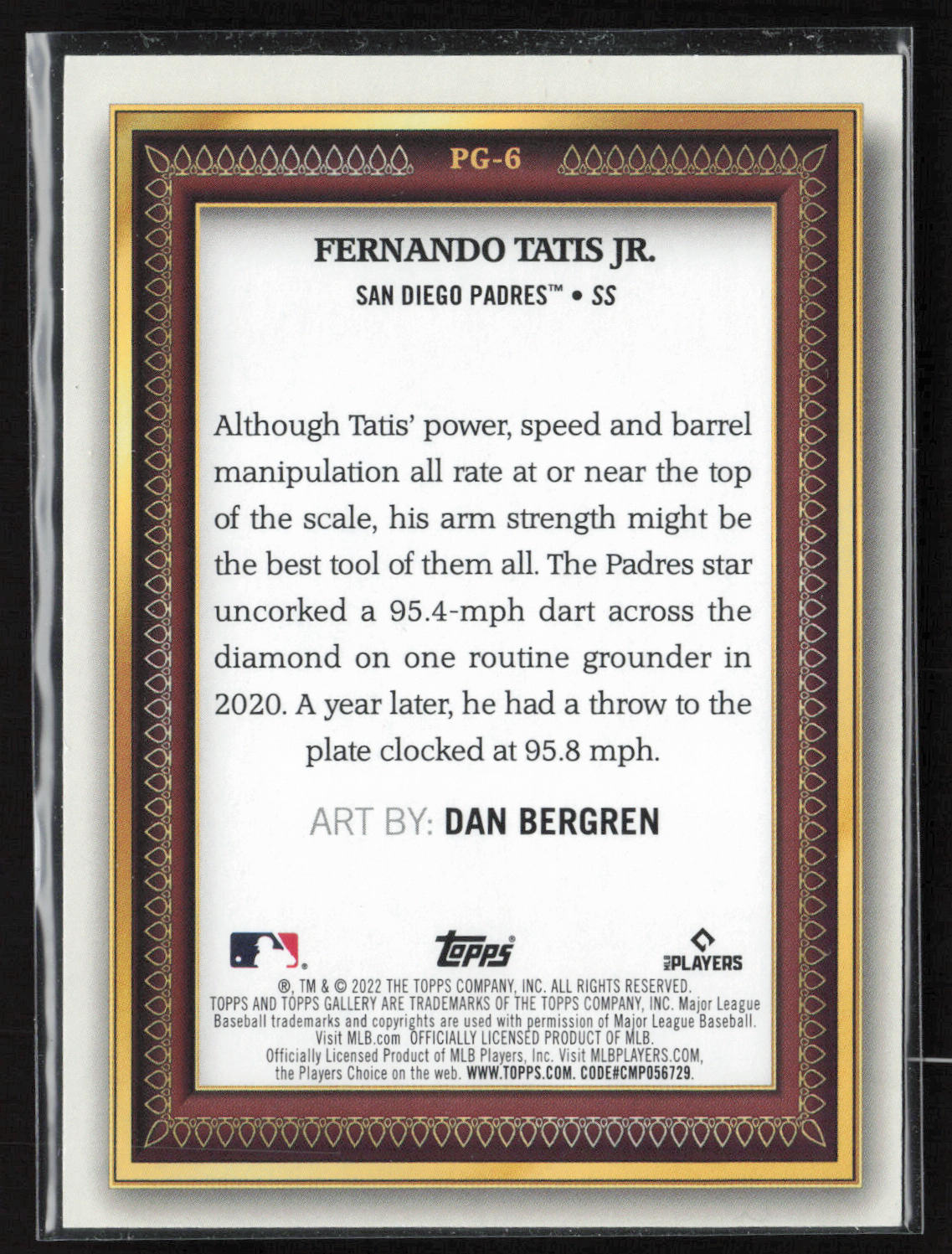2022 Topps Gallery #PG-6 Fernando Tatis Jr. Portrait Gallery