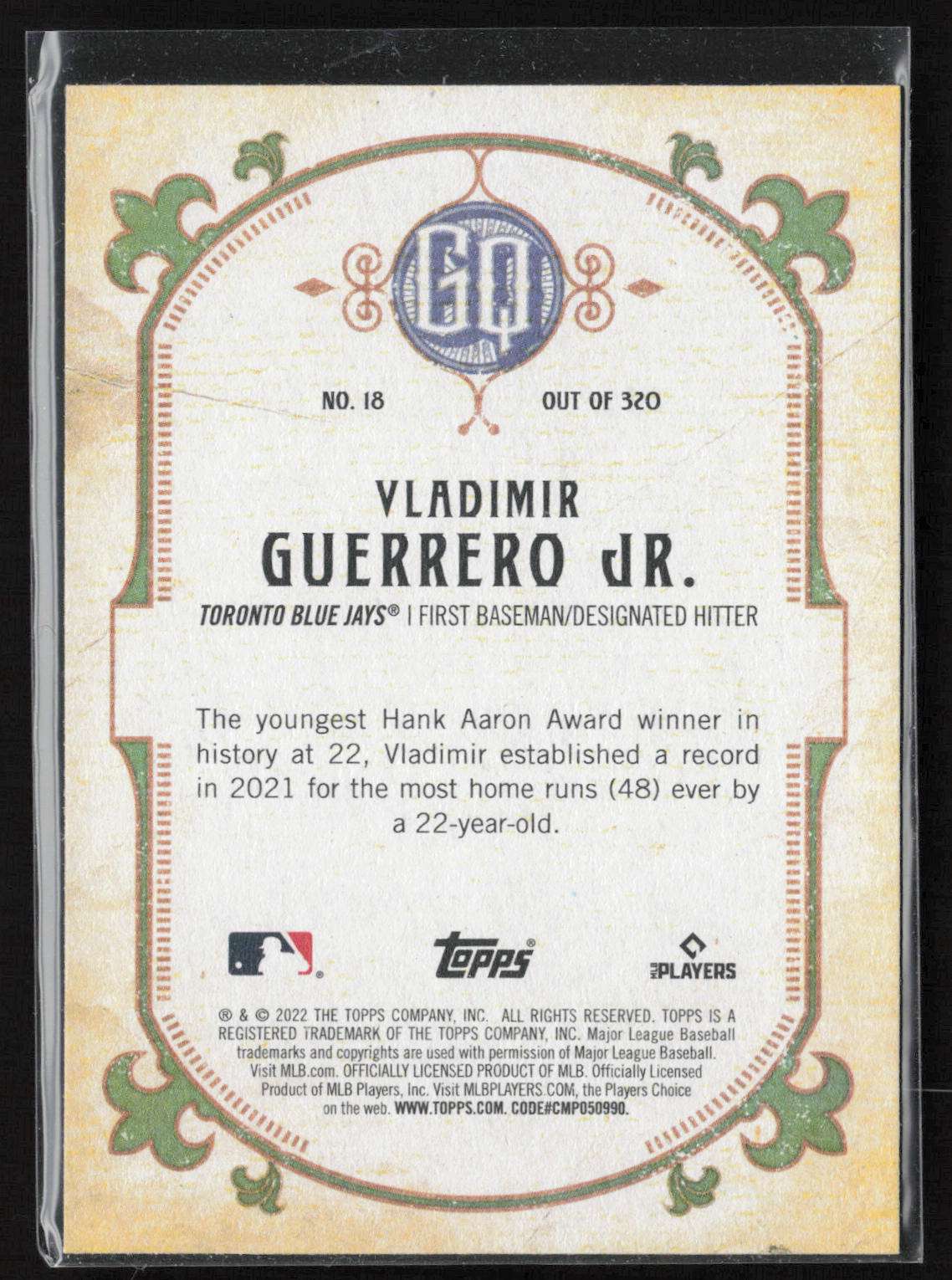 2022 Topps Gypsy Queen #18 Vladimir Guerrero Jr.