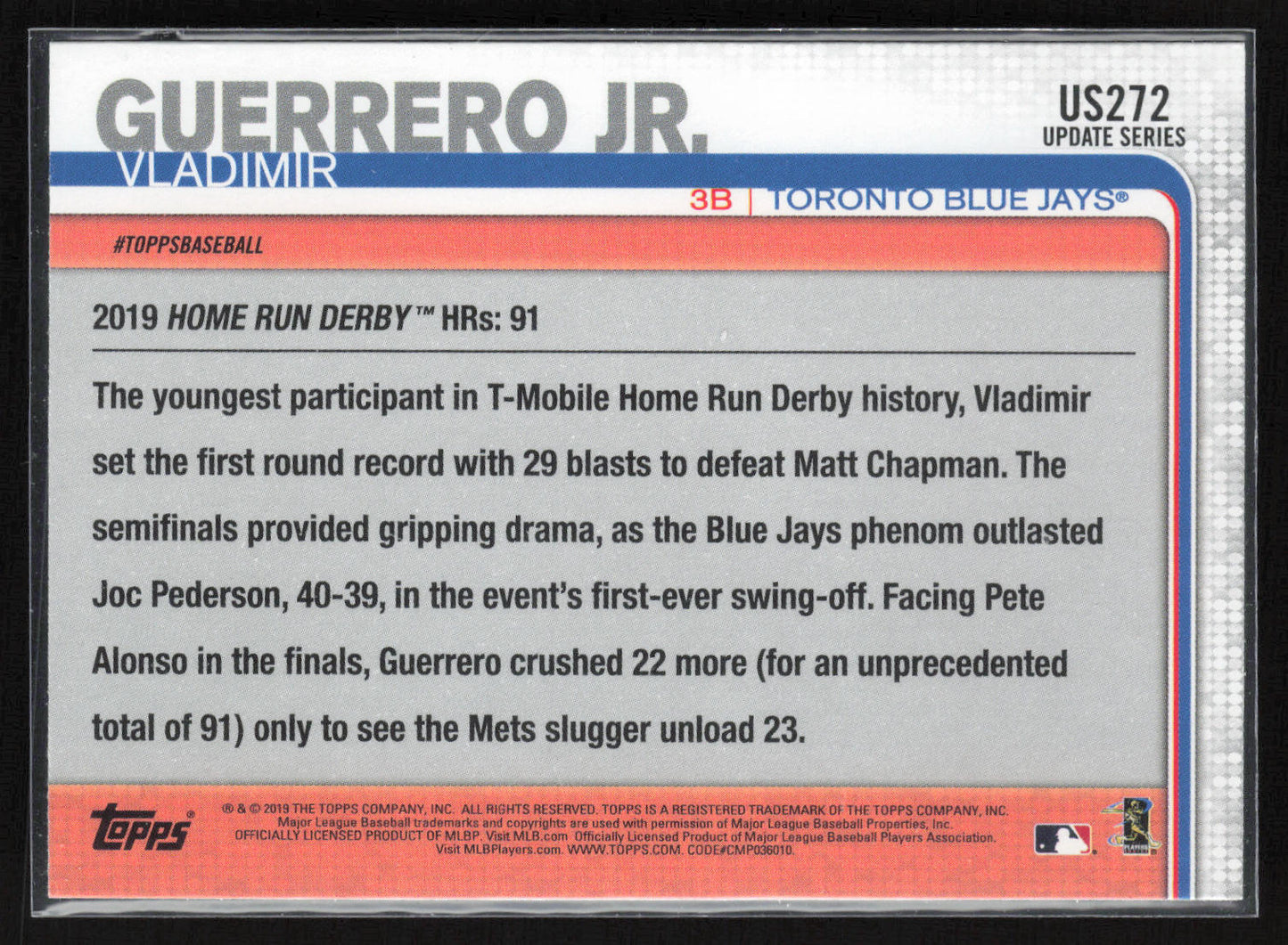 2019 Topps Update #US272 Vladimir Guerrero Jr. 150th Anniversary