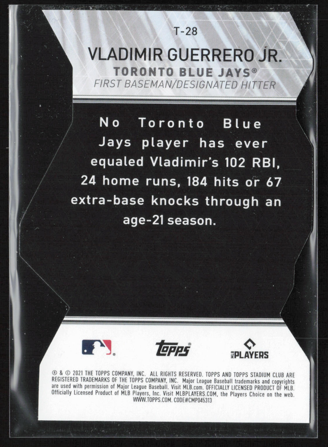 2021 Stadium Club #T-28 Vladimir Guerrero Jr. Triumvirates