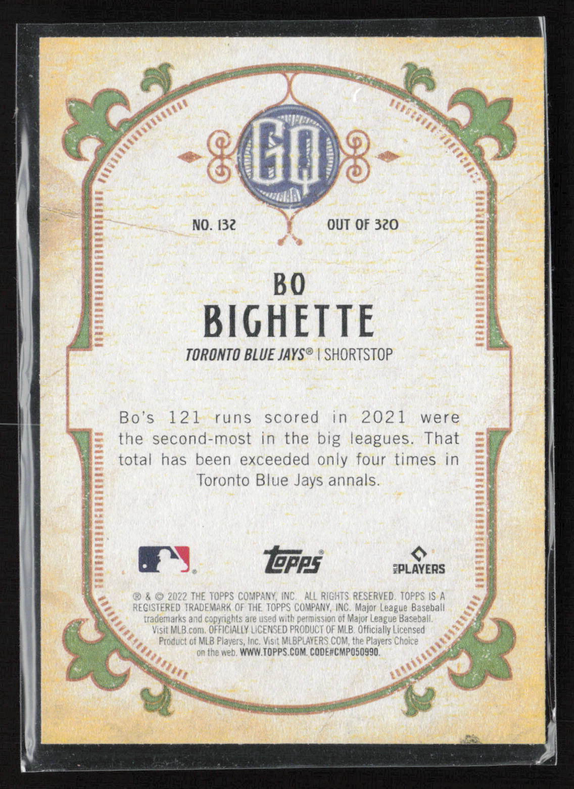 2022 Topps Gypsy Queen #132 Bo Bichette Green