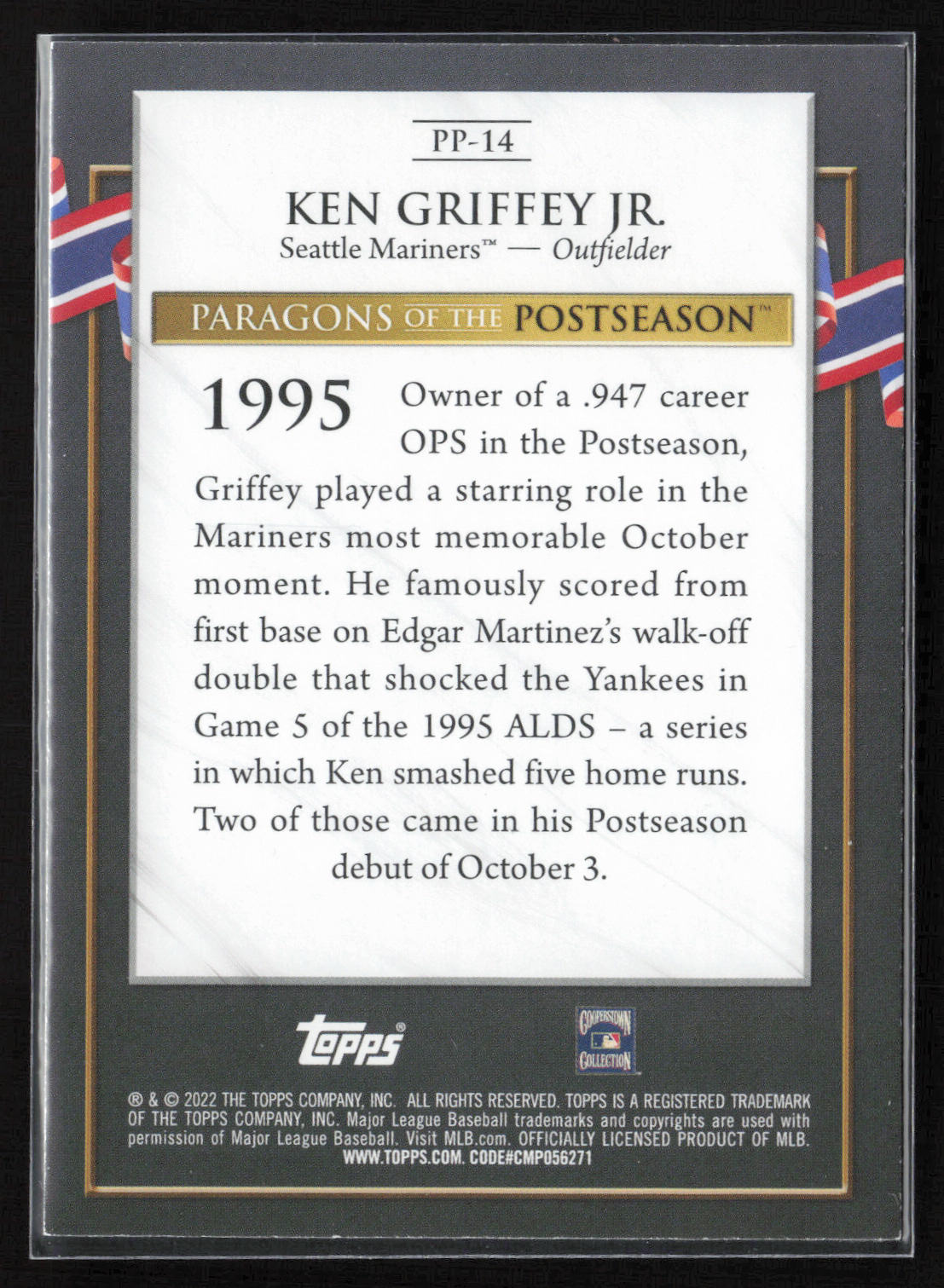 2022 Topps Update #PP-14 Ken Griffey Jr. Paragons of the Postseason
