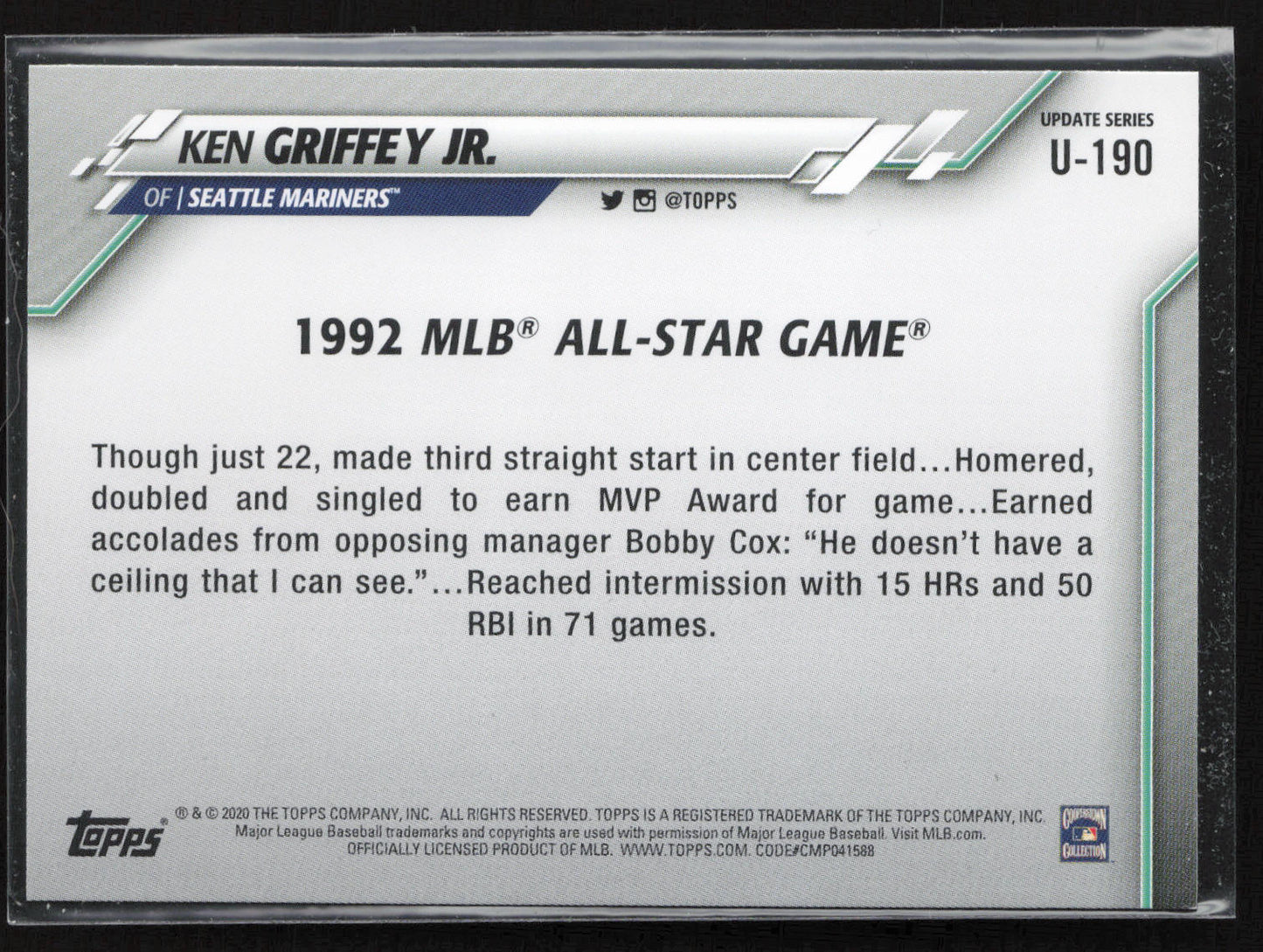 2020 Topps Update #U-190 Ken Griffey Jr.