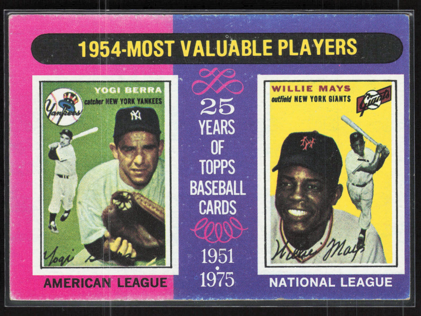 1975 Topps #192 1954 MVPs (Yogi Berra / Willie Mays)