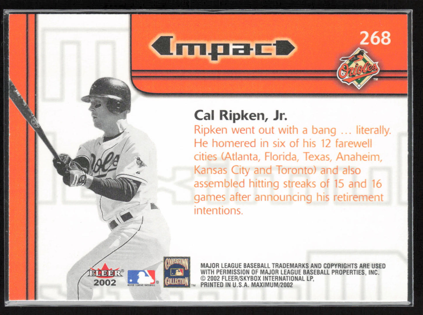 2002 Fleer Maximum #268 Cal Ripken, Jr.
