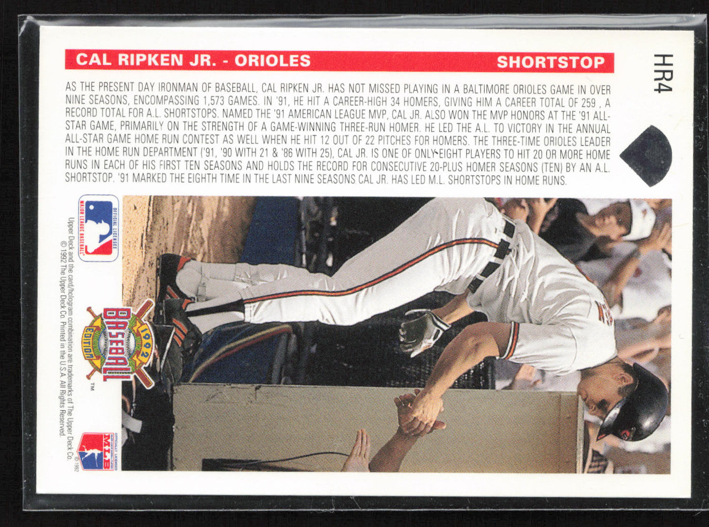 1992 Upper Deck #HR4 Cal Ripken Jr. Homerun Heroes