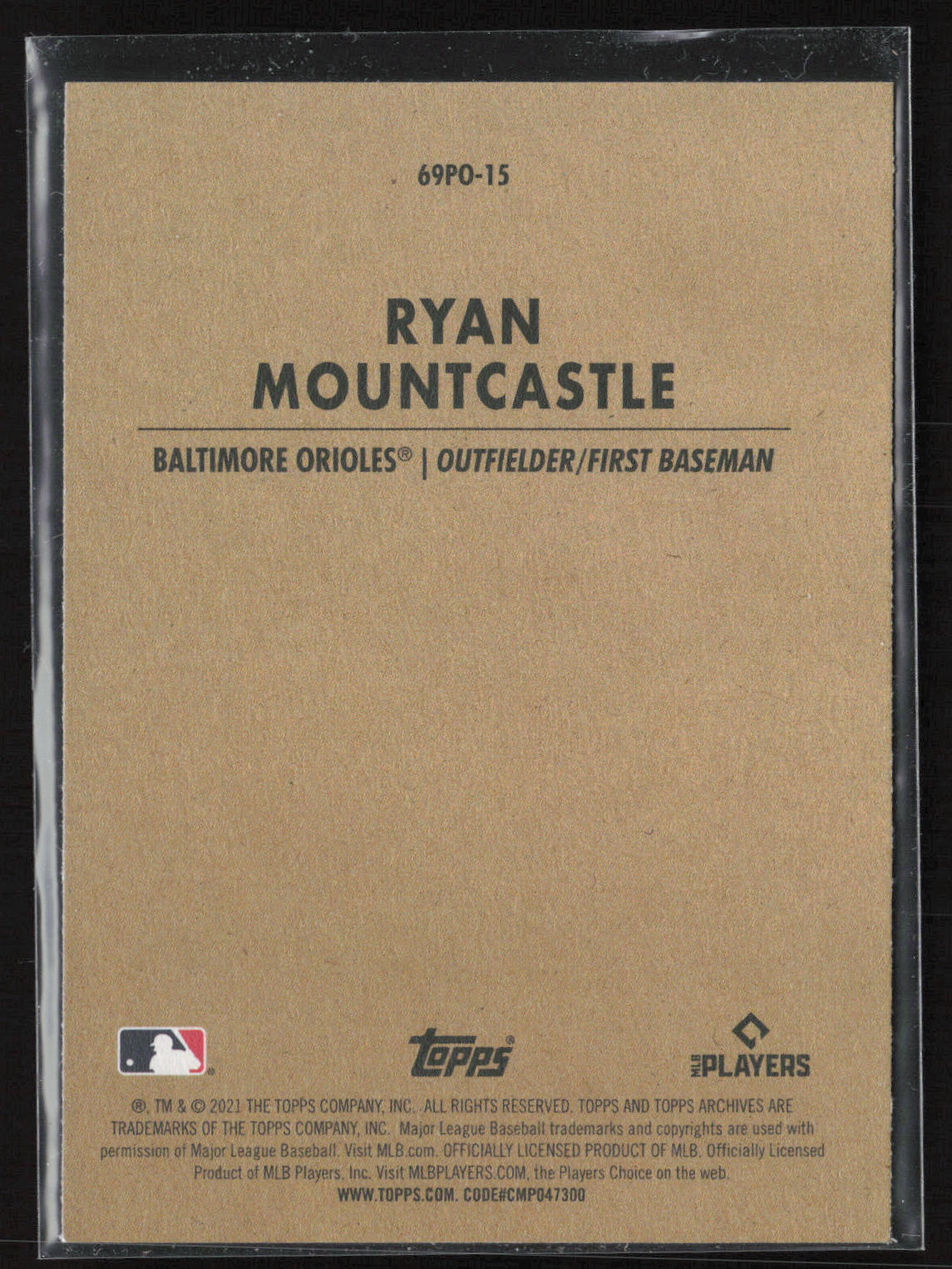 2021 Topps Archives #69PO-15 Ryan Mountcastle 1963 Topps Peel-Off