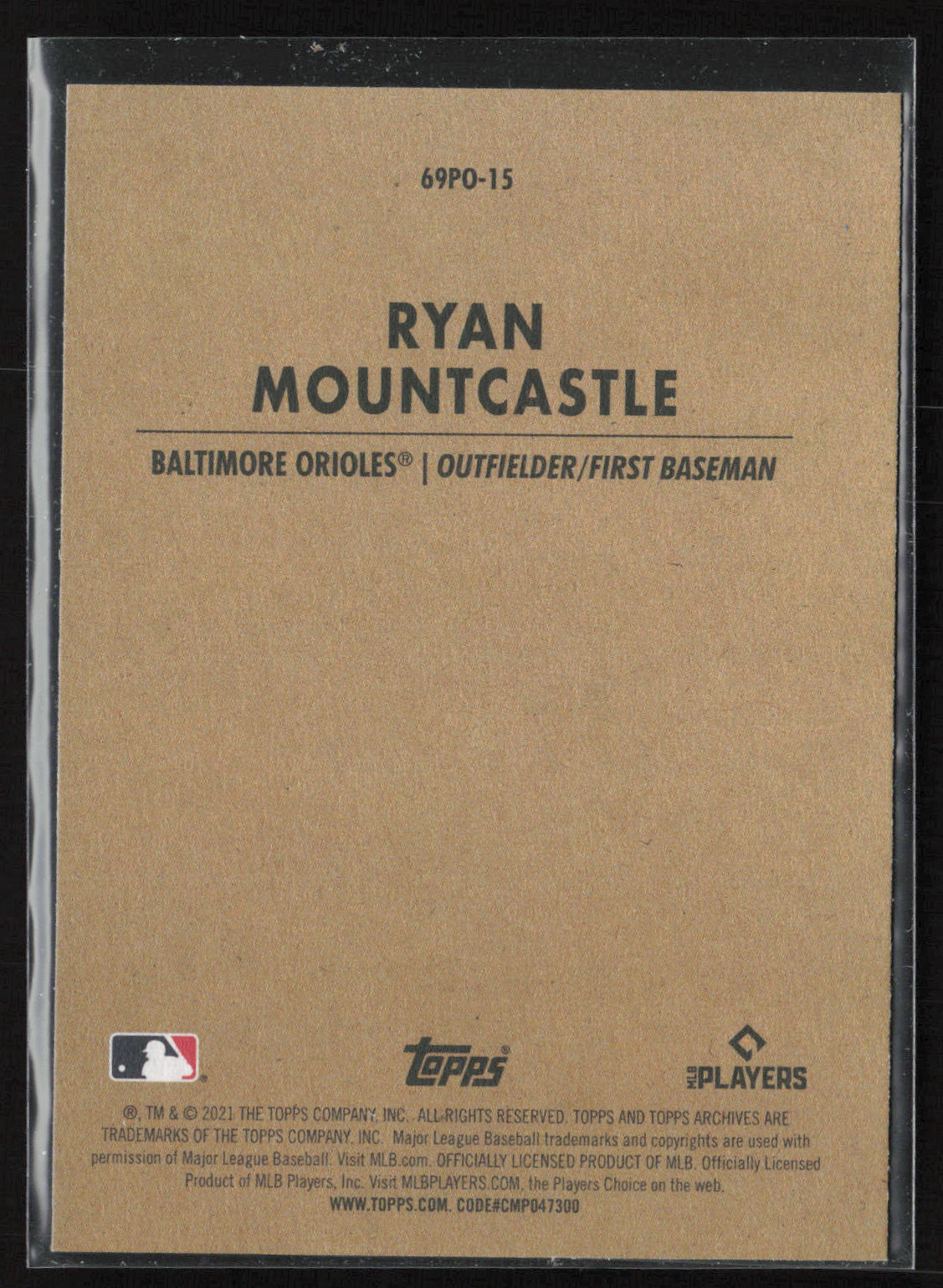 2021 Topps Archives #69PO-15 Ryan Mountcastle 1963 Topps Peel-Off