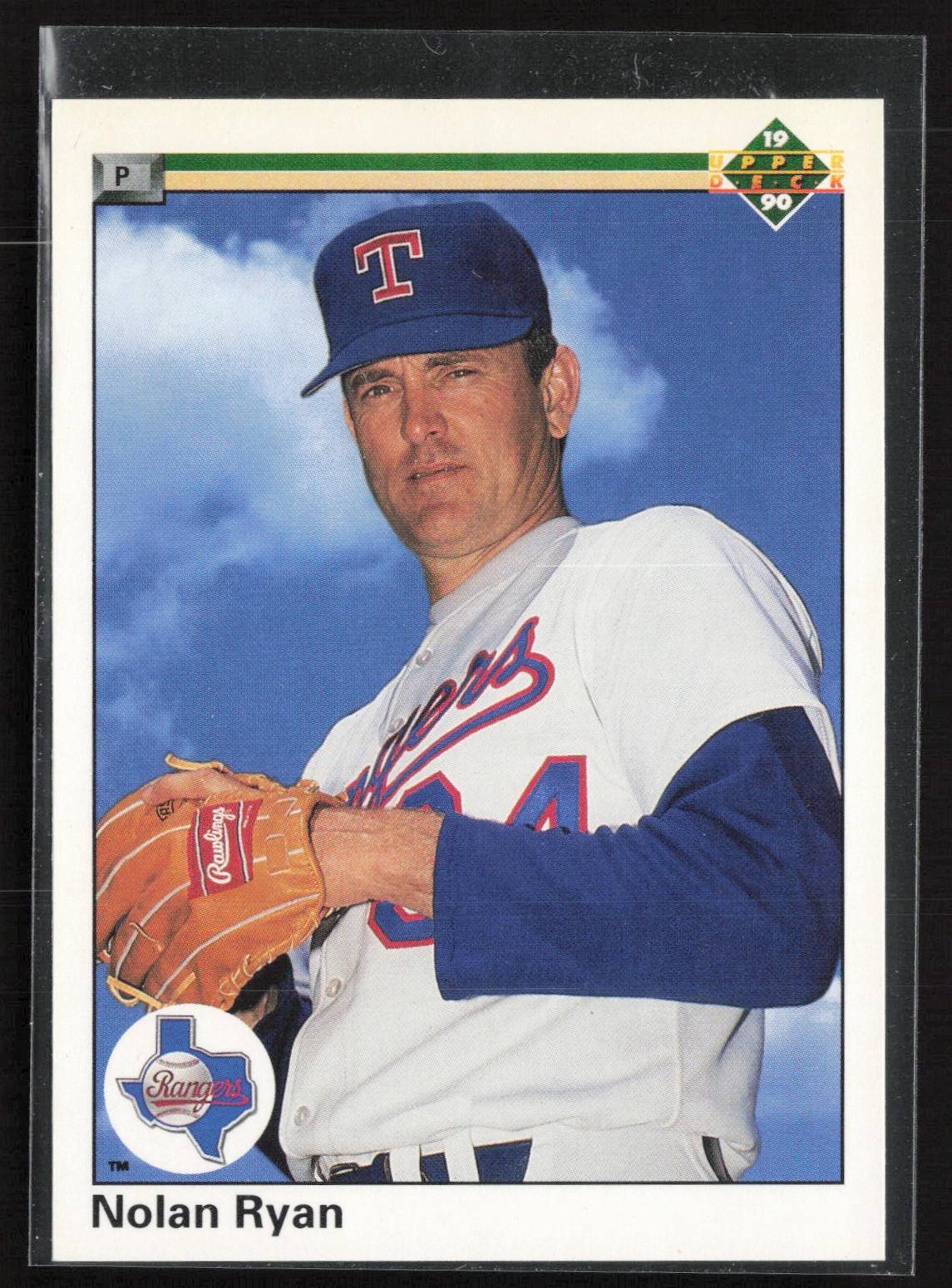 1990 Upper Deck #734 Nolan Ryan No banner on front