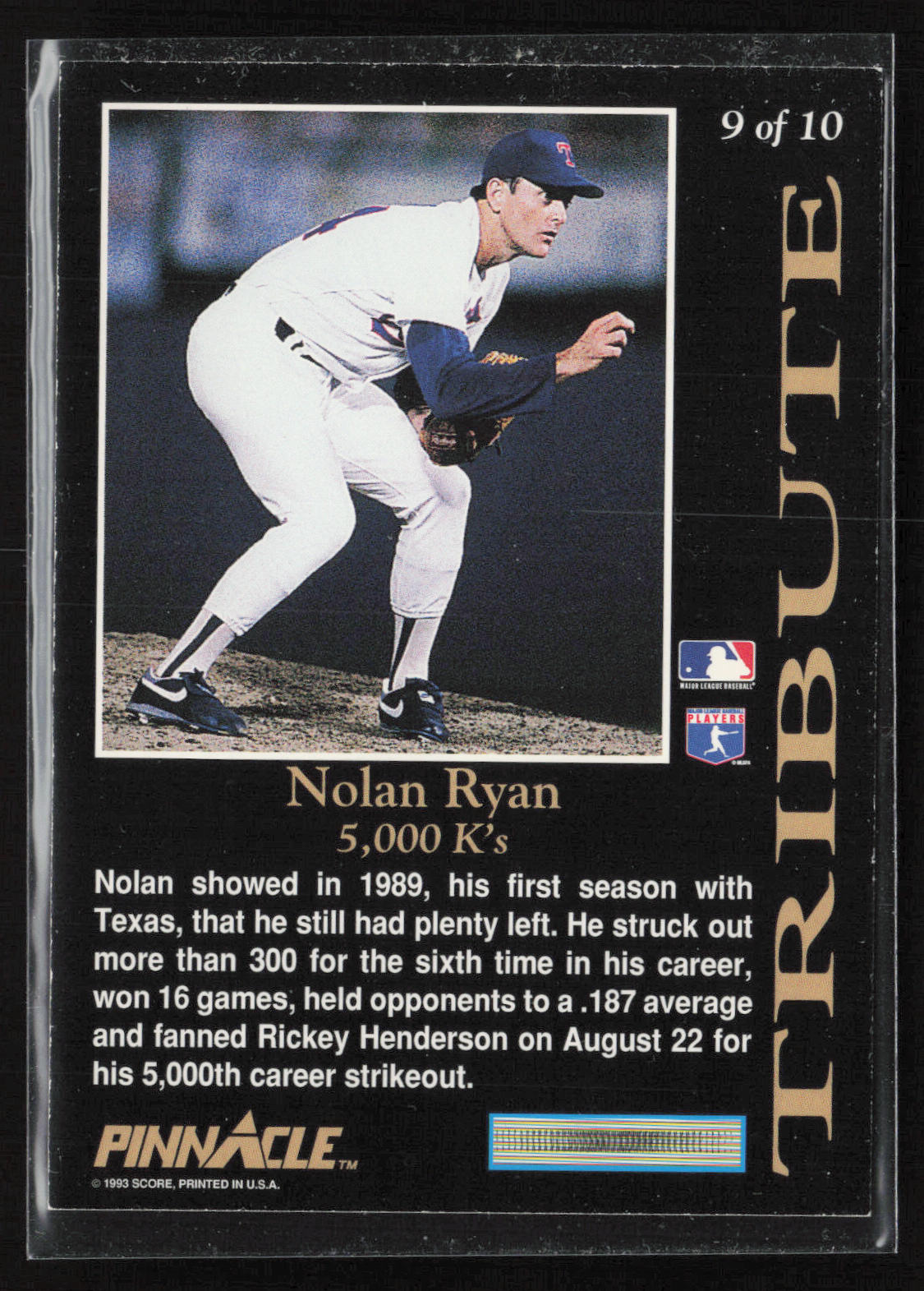 1993 Pinnacle #9 Nolan Ryan Tribute