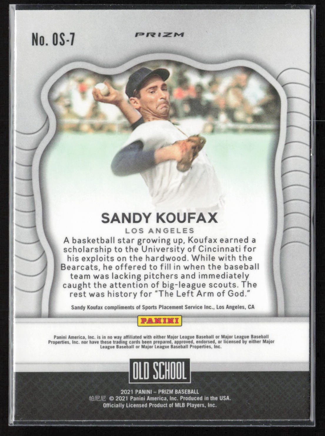 2021 Panini Prizm #OS-7 Sandy Koufax Old School Green Wave Prizm