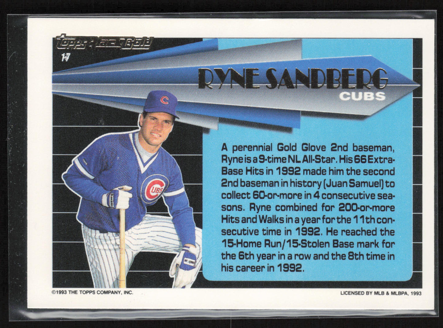 1993 Topps #17 Ryne Sandberg Black Gold