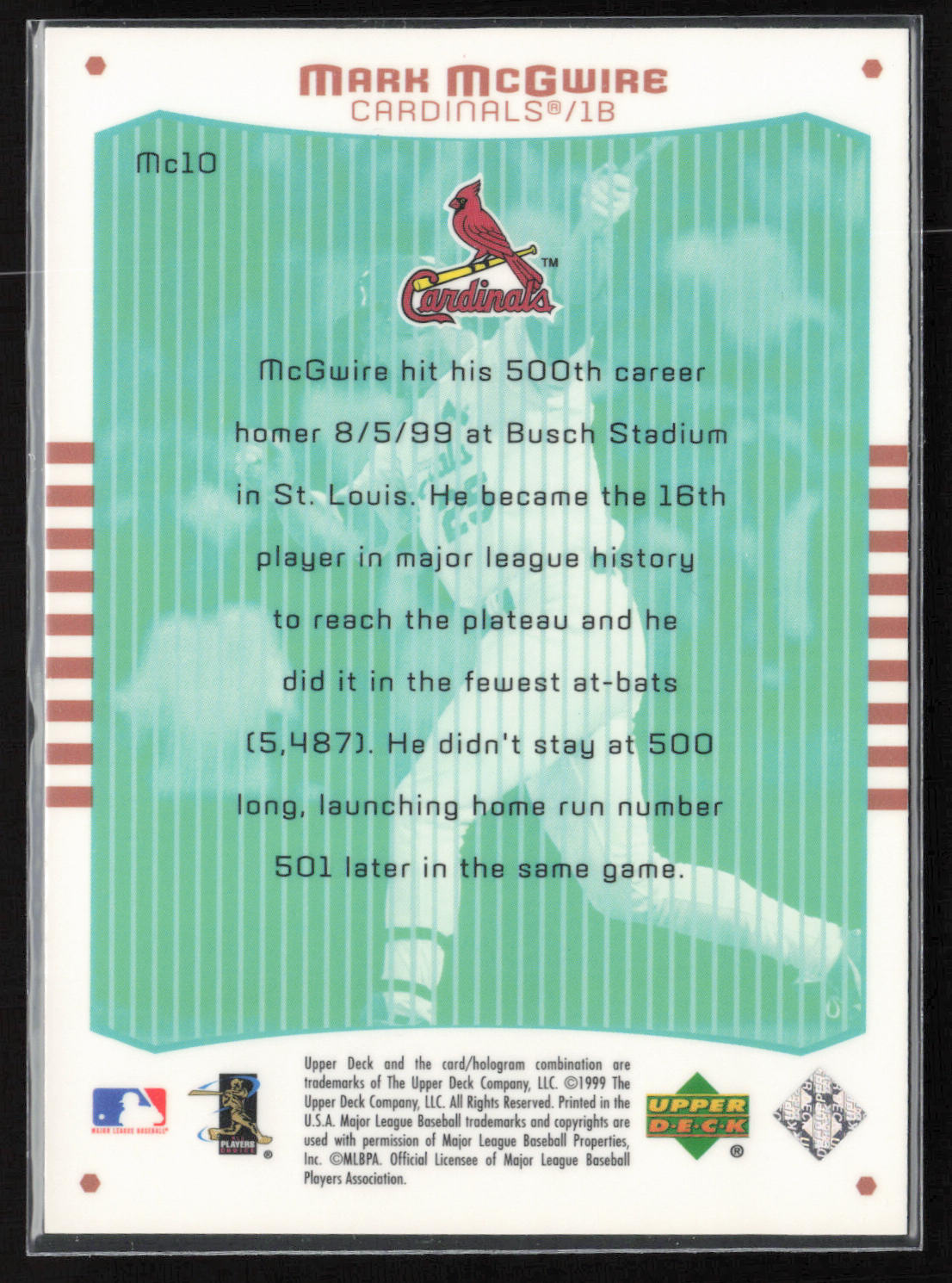 2000 Upper Deck #Mc10 Mark McGwire Power Mark