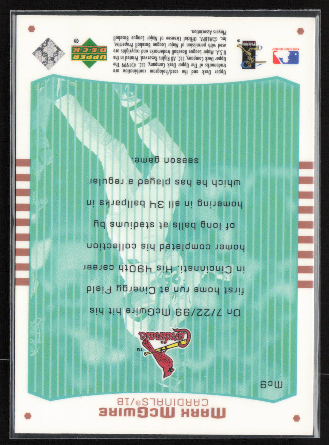 2000 Upper Deck #Mc9 Mark McGwire Power Mark