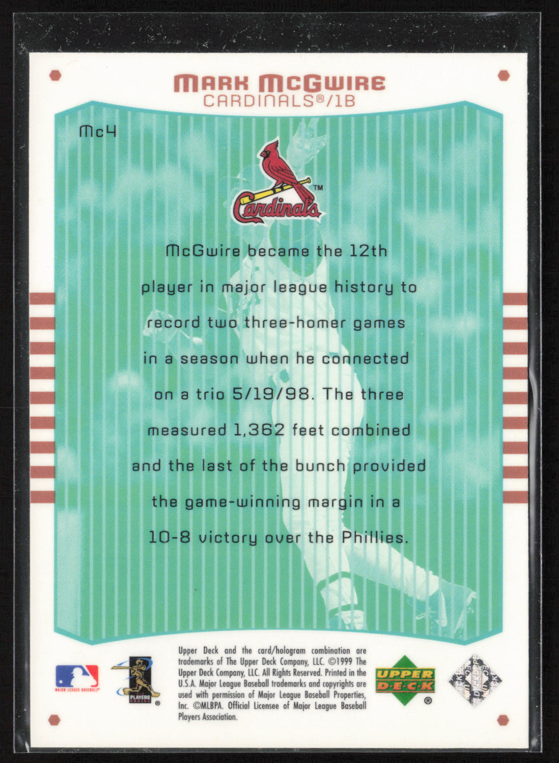 2000 Upper Deck #Mc4 Mark McGwire Power Mark