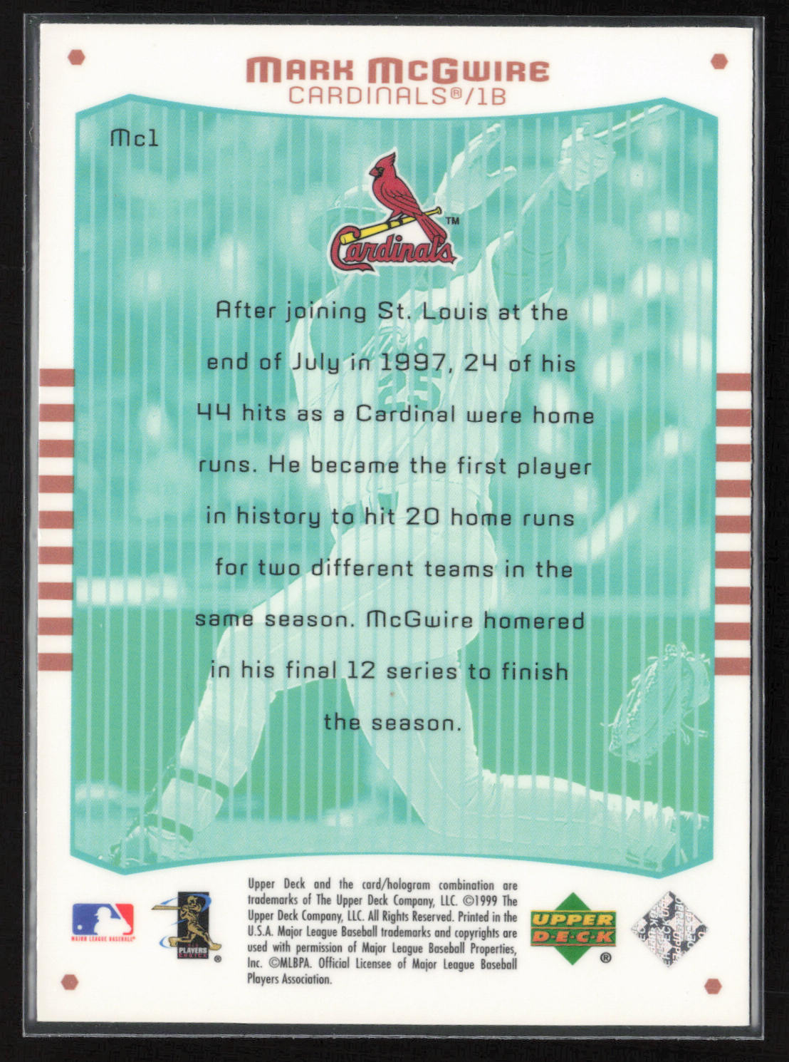2000 Upper Deck #Mc1 Mark McGwire Power Mark