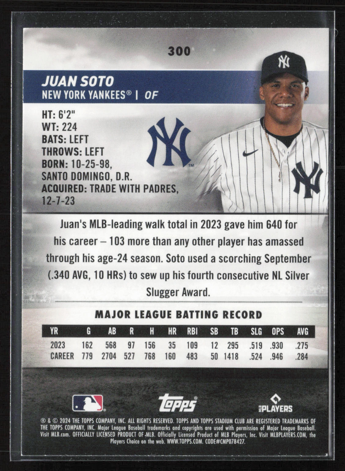 2024 Stadium Club #300 Juan Soto Sepia