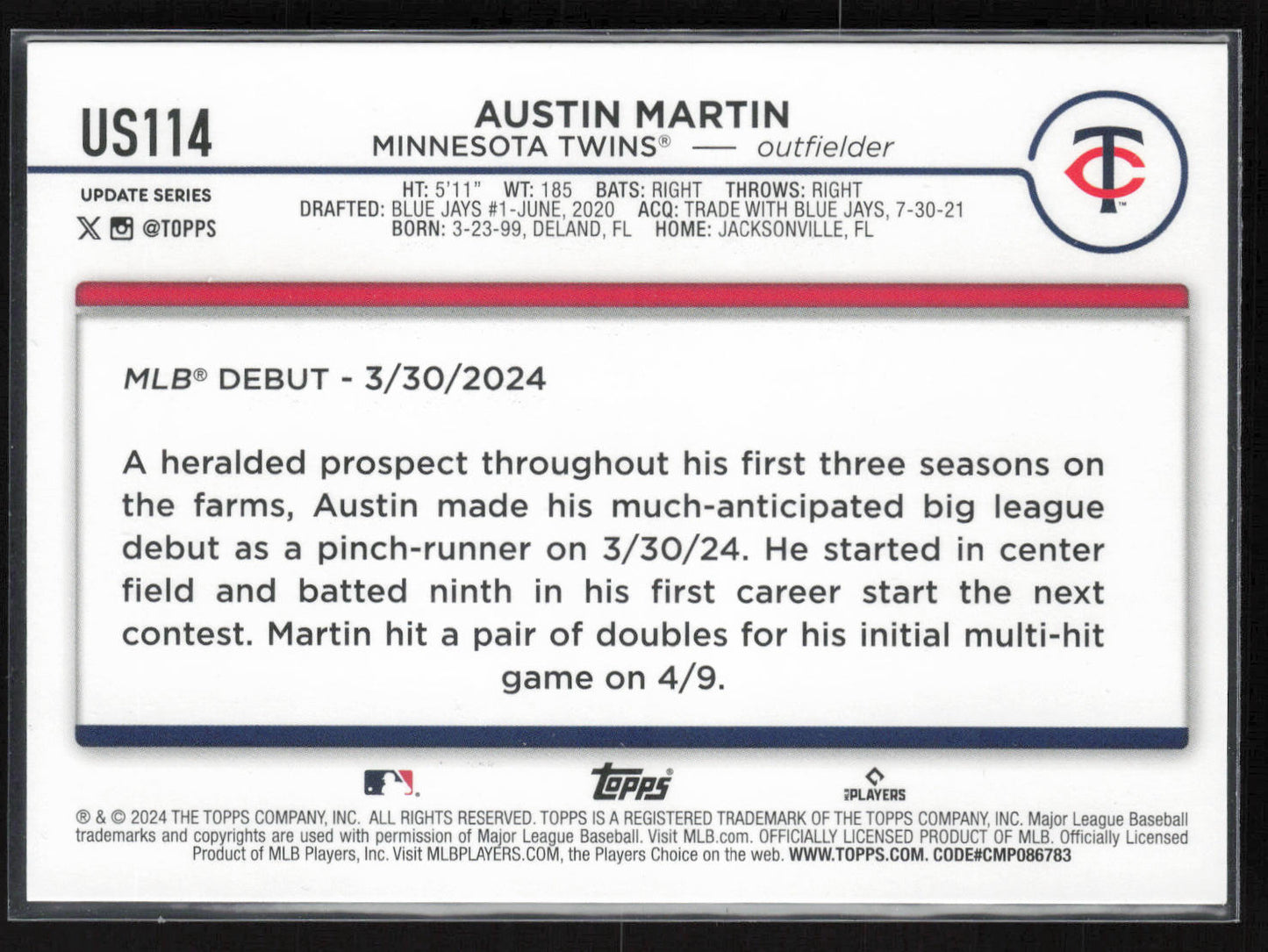 2024 Topps Update #US114 Austin Martin Holiday Ghosts