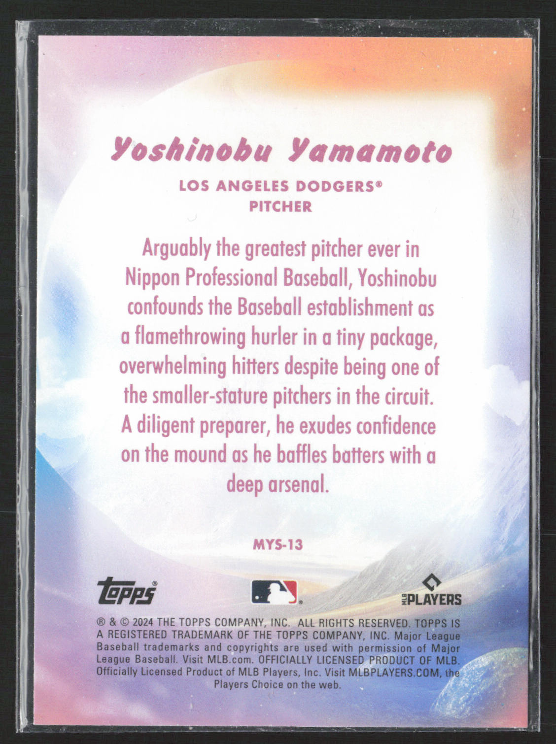 2024 Topps Update #MYS-13 Yoshinobu Yamamoto Mystical