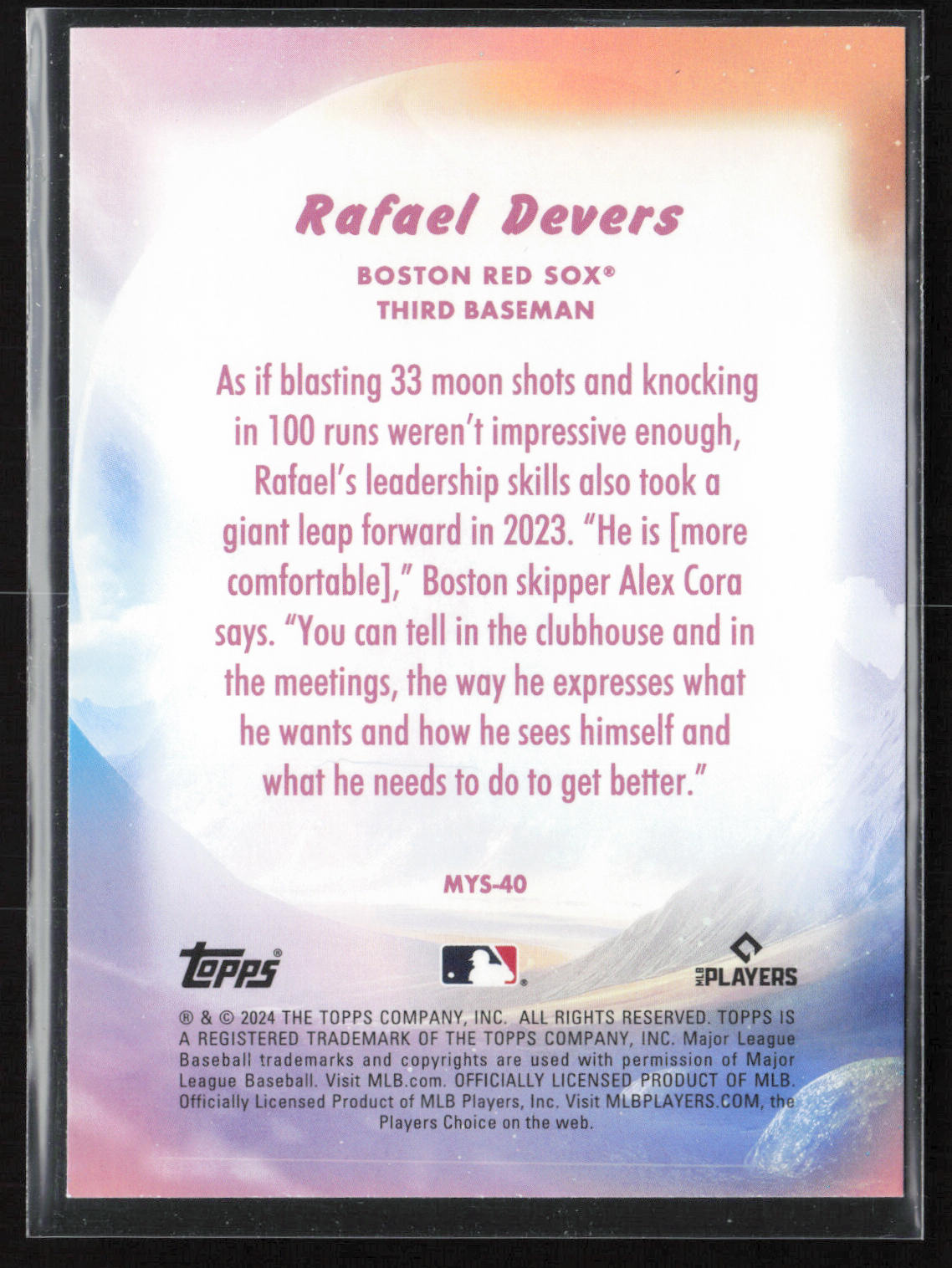 2024 Topps Update #MYS-40 Rafael Devers Mystical