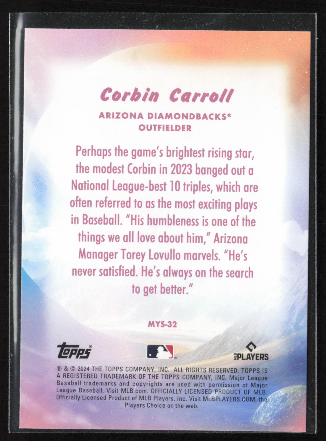 2024 Topps Update #MYS-32 Corbin Carroll Mystical