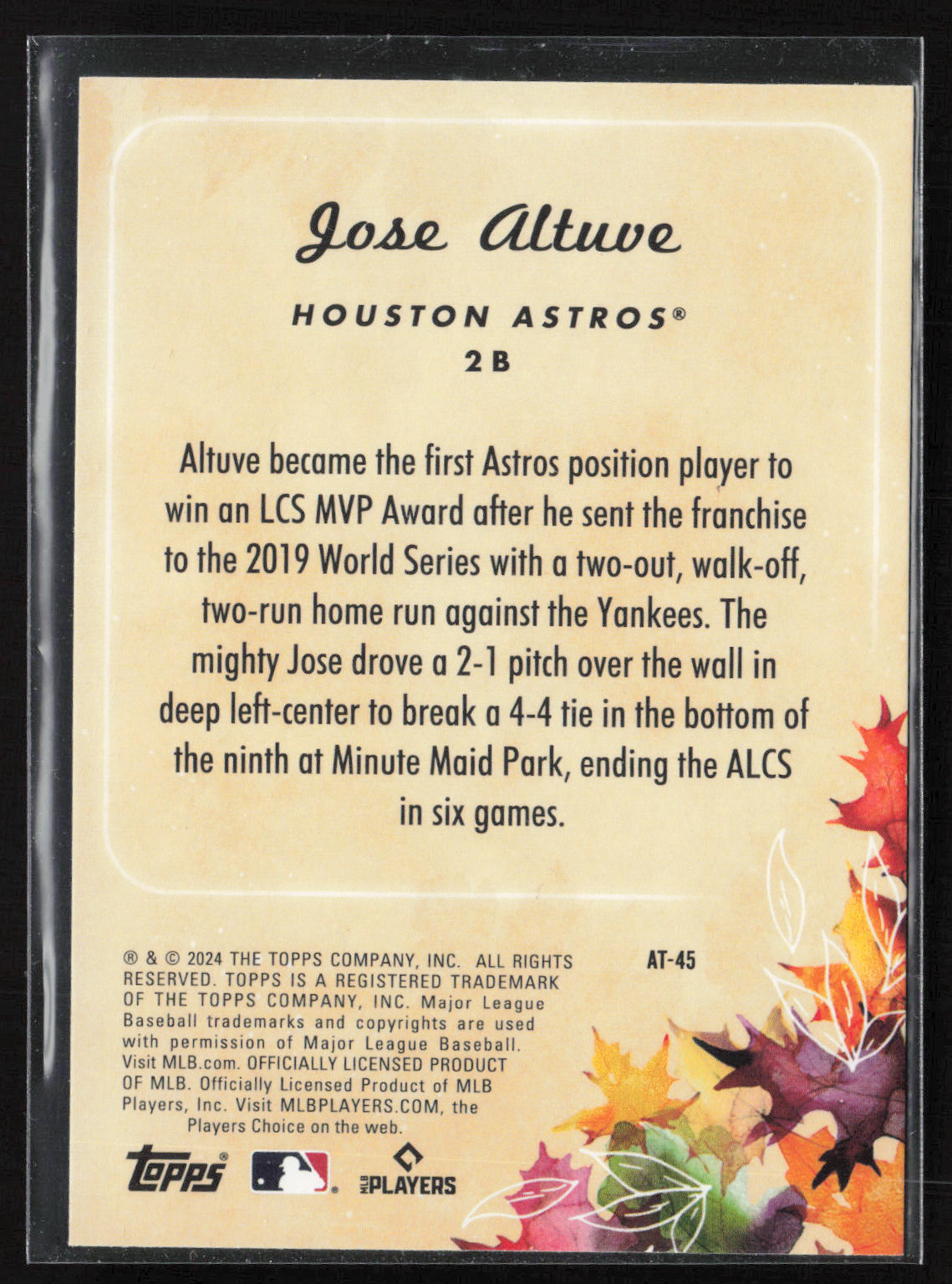 2024 Topps Update #AT-45 Jose Altuve Autumn Tales