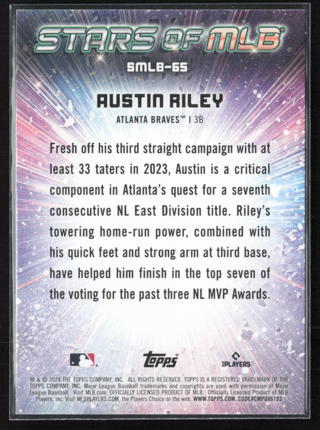 2024 Topps Update #SMLB-65 Austin Riley Stars of MLB
