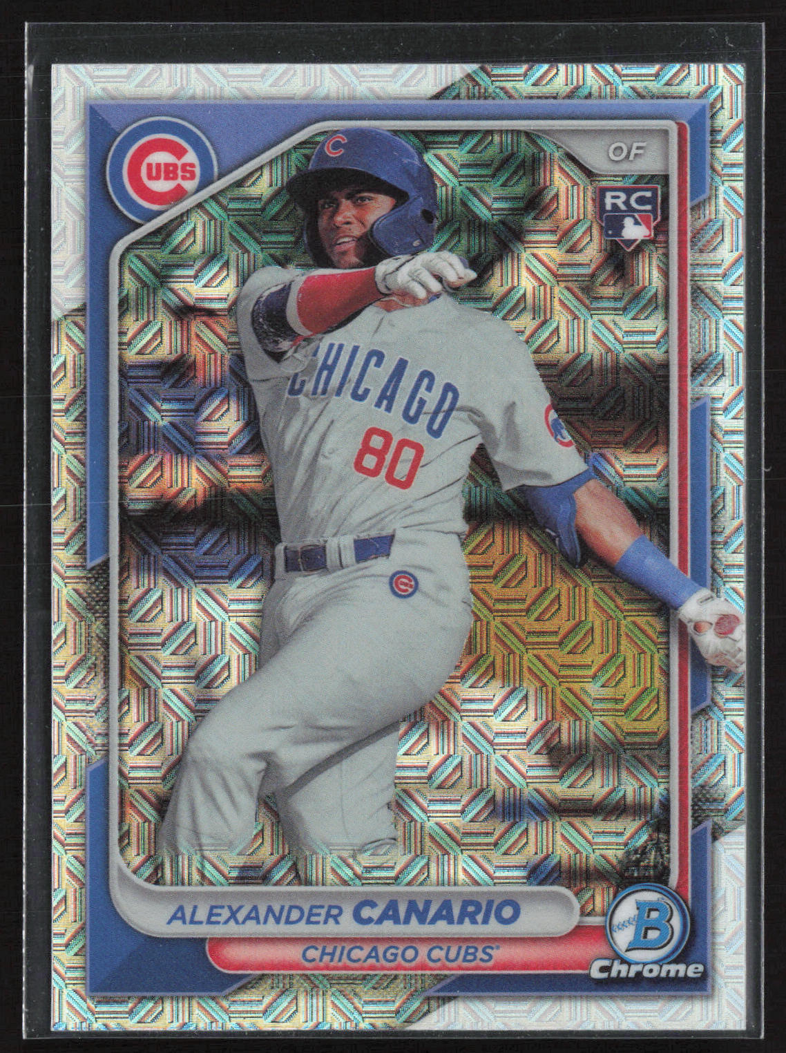 2024 Bowman #21 Alexander Canario Chrome Navy Mojo Refractors #/175