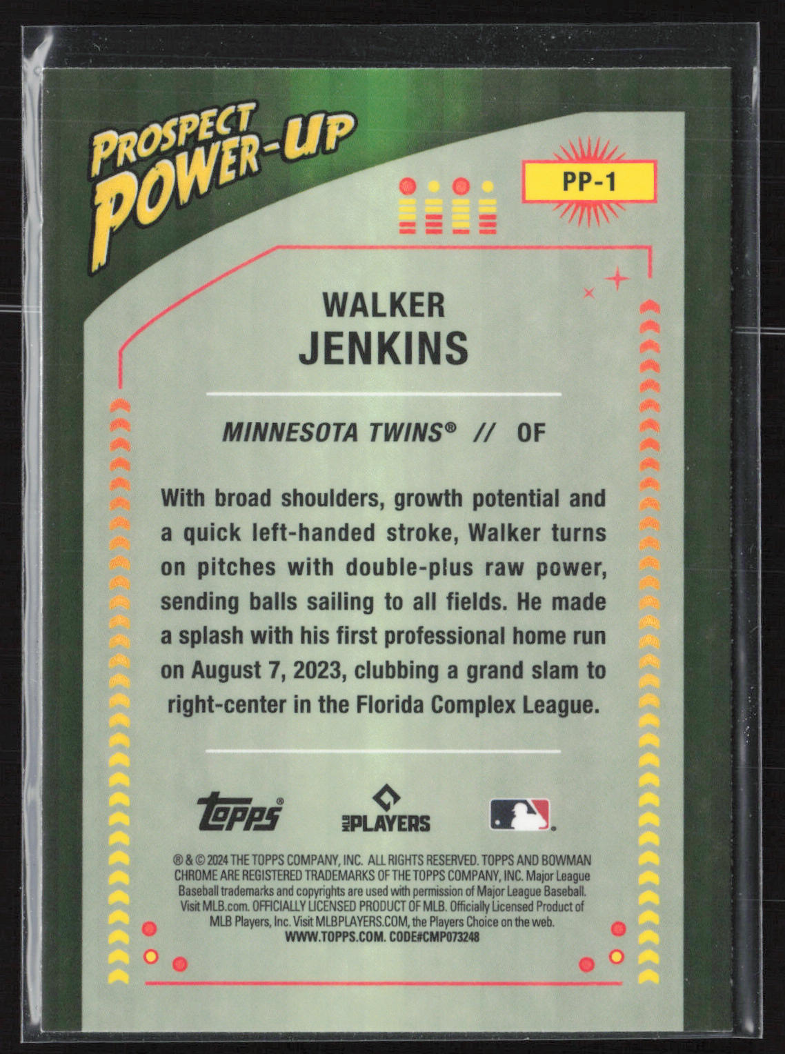 2024 Bowman #PP-1 Walker Jenkins Prospect Power-Up