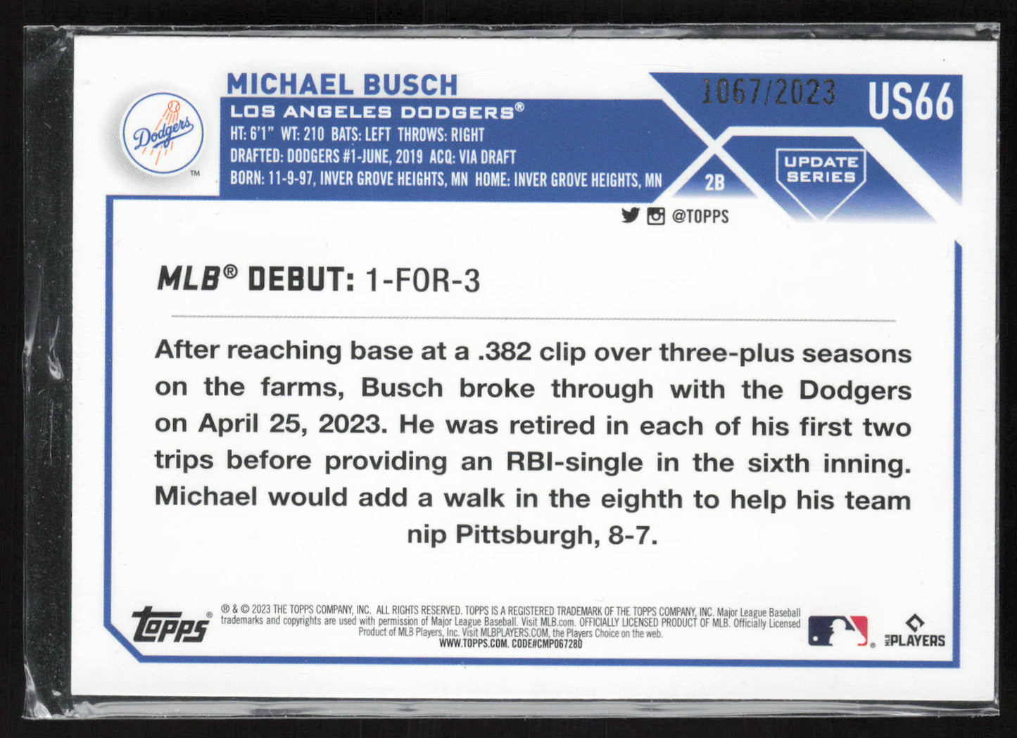 2023 Topps Update #US66 Michael Busch Gold #/2023