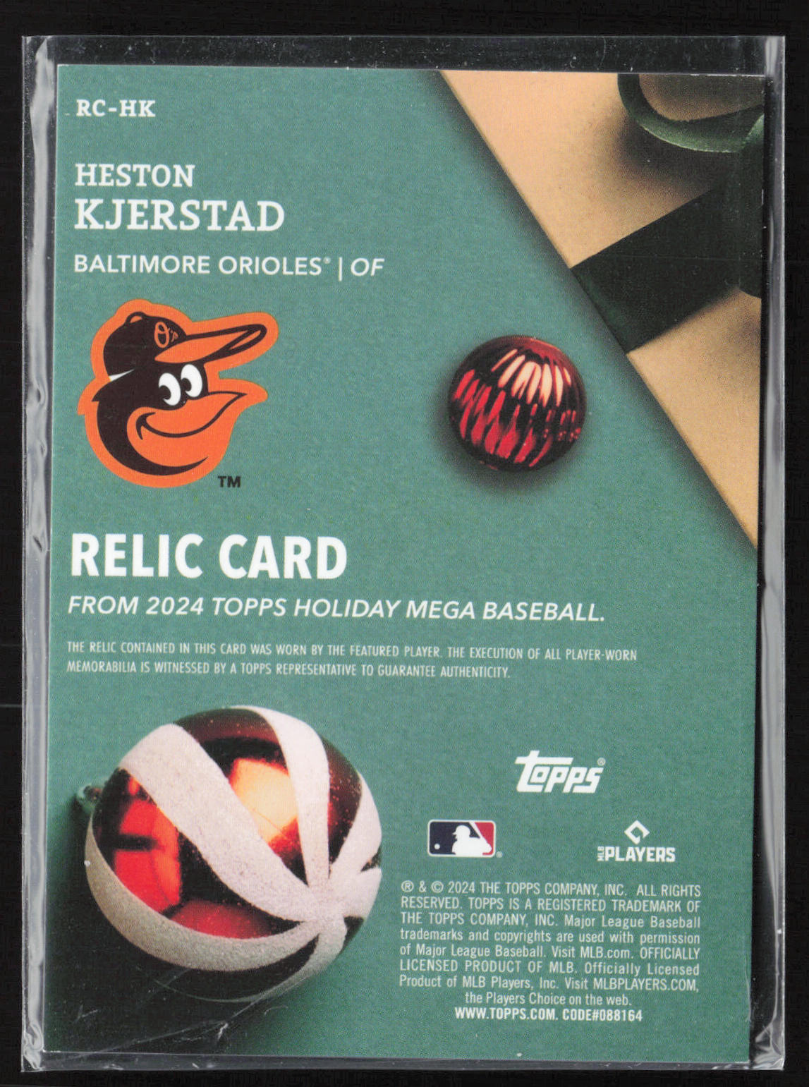 2024 Topps Holiday #RC-HK Heston Kjerstad Relics