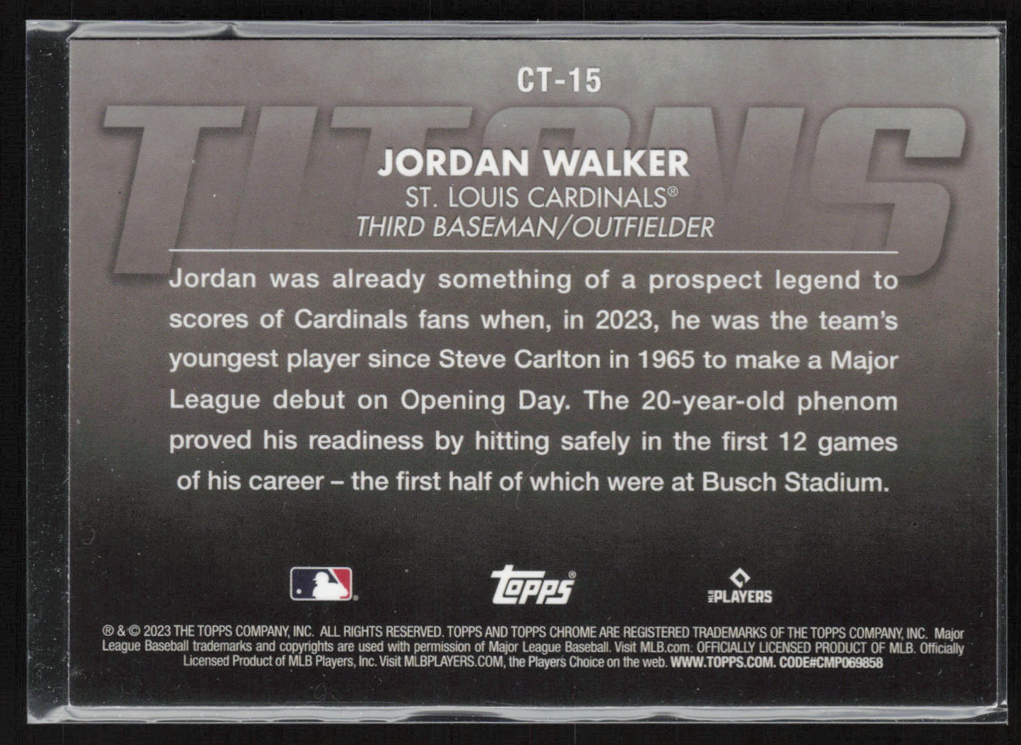 2023 Topps Chrome Update #CT-15 Jordan Walker Titans
