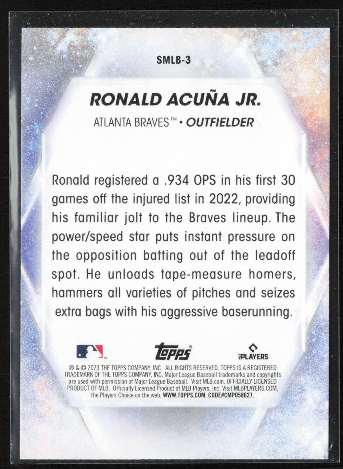 2023 Topps #SMLB-3 Ronald Acuña Jr. Stars of MLB